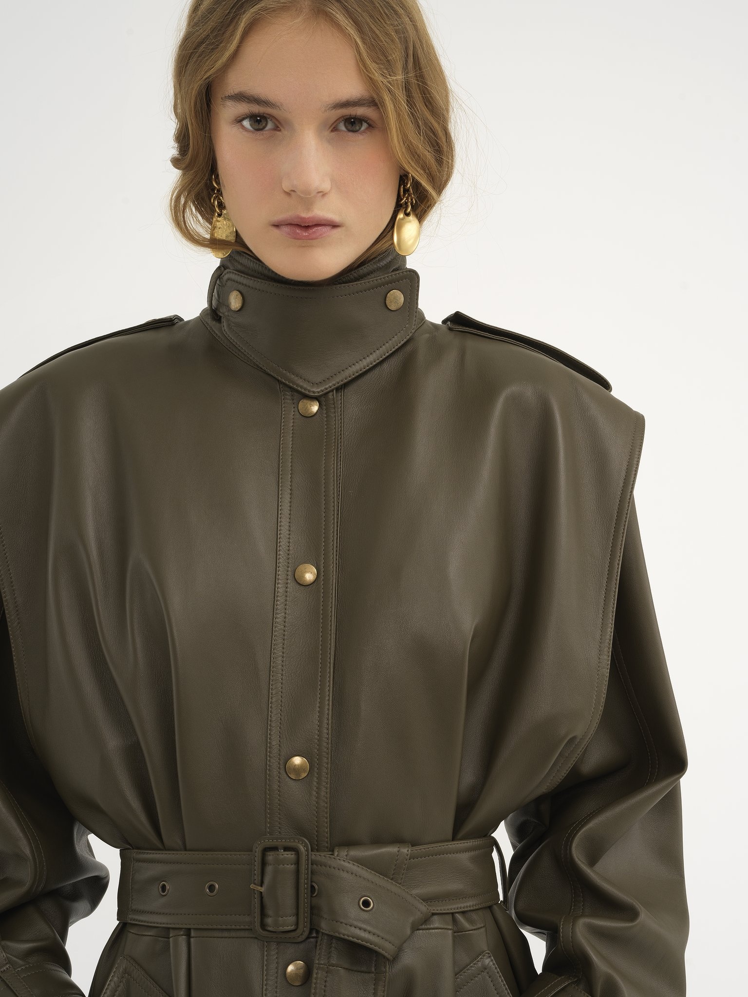 OVERSIZED BLOUSON JACKET IN LEATHER - 7