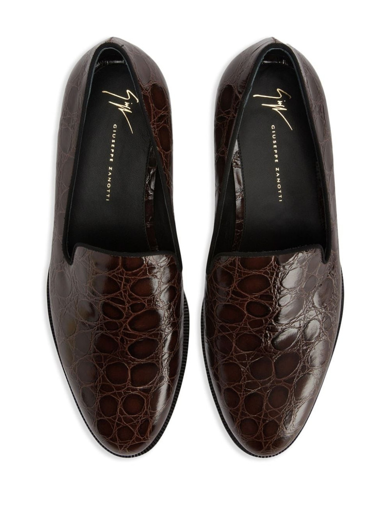Gatien crocodile-effect leather loafers 4