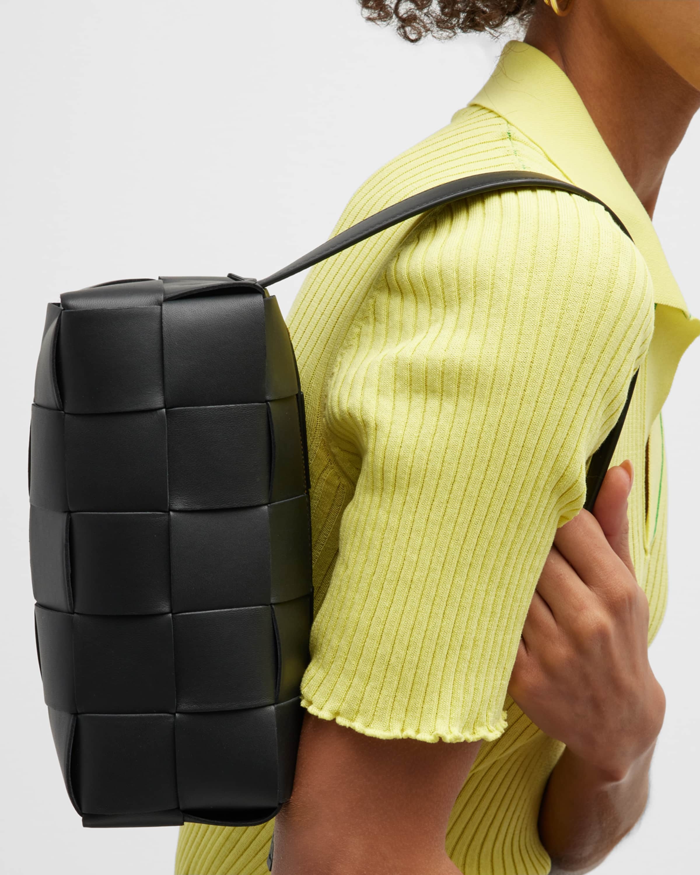 Bottega Veneta Brick Cassette Small Intrecciato Shoulder Bag