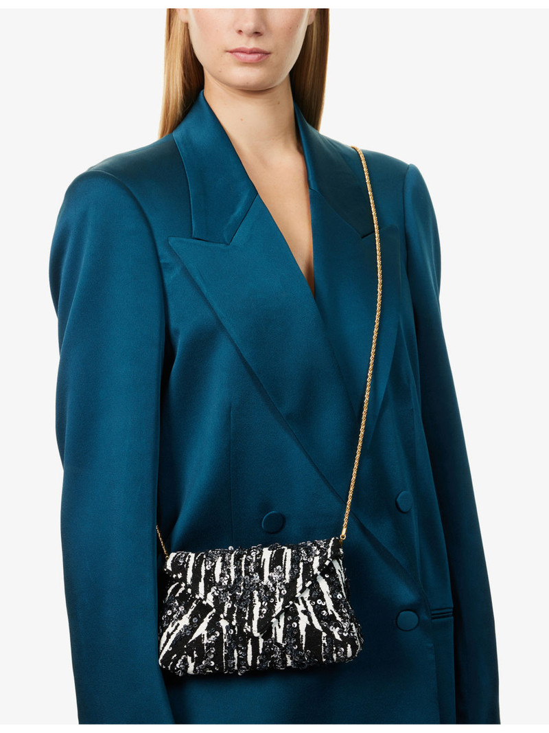 Dries Van Noten Embellished Envelope Woven Shoulder Bag outlook