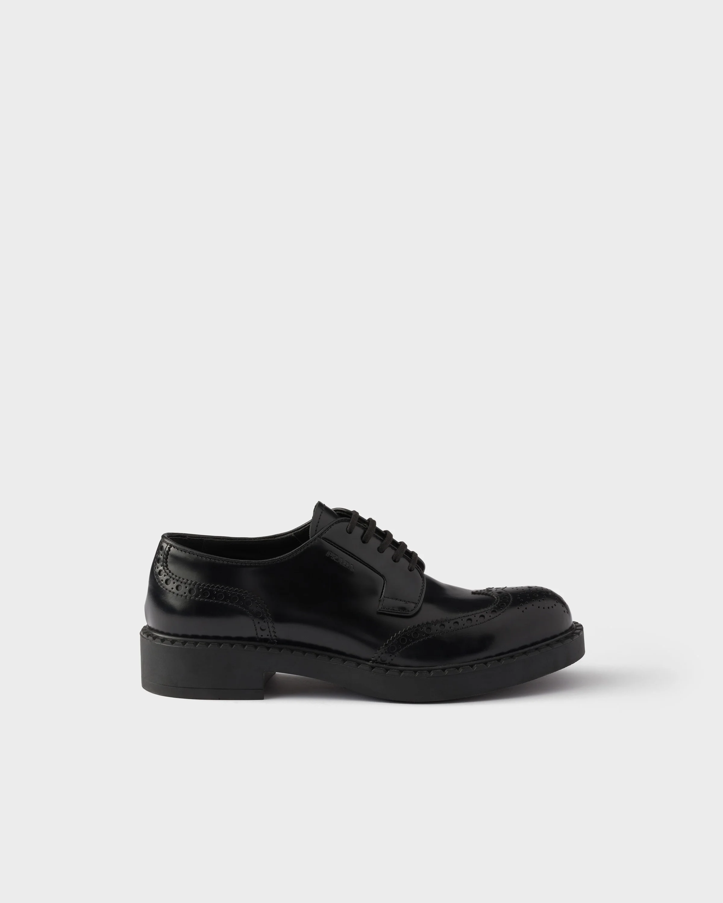 Chocolate brushed leather derby brogues - 1