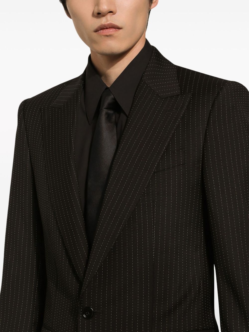 pinstripe wool blazer - 5