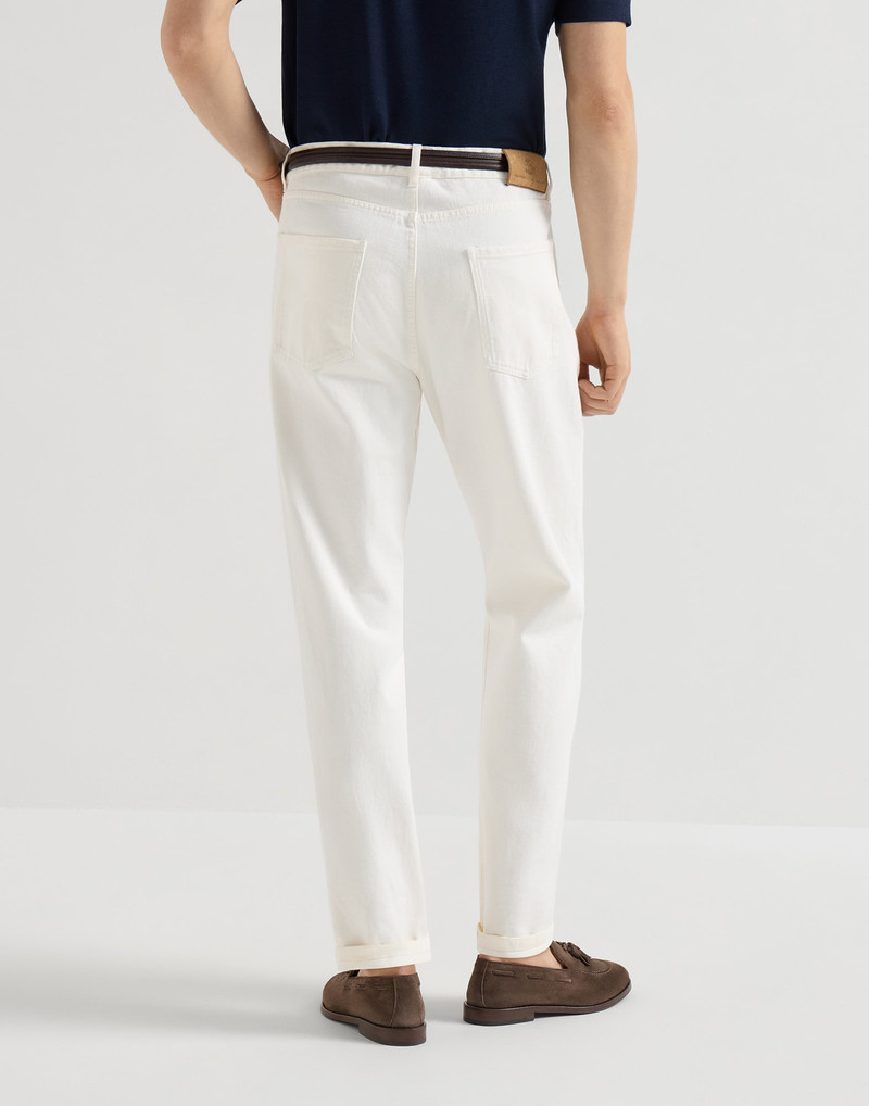 Brunello Cucinelli Garment-dyed iconic fit five-pocket trousers in denim outlook