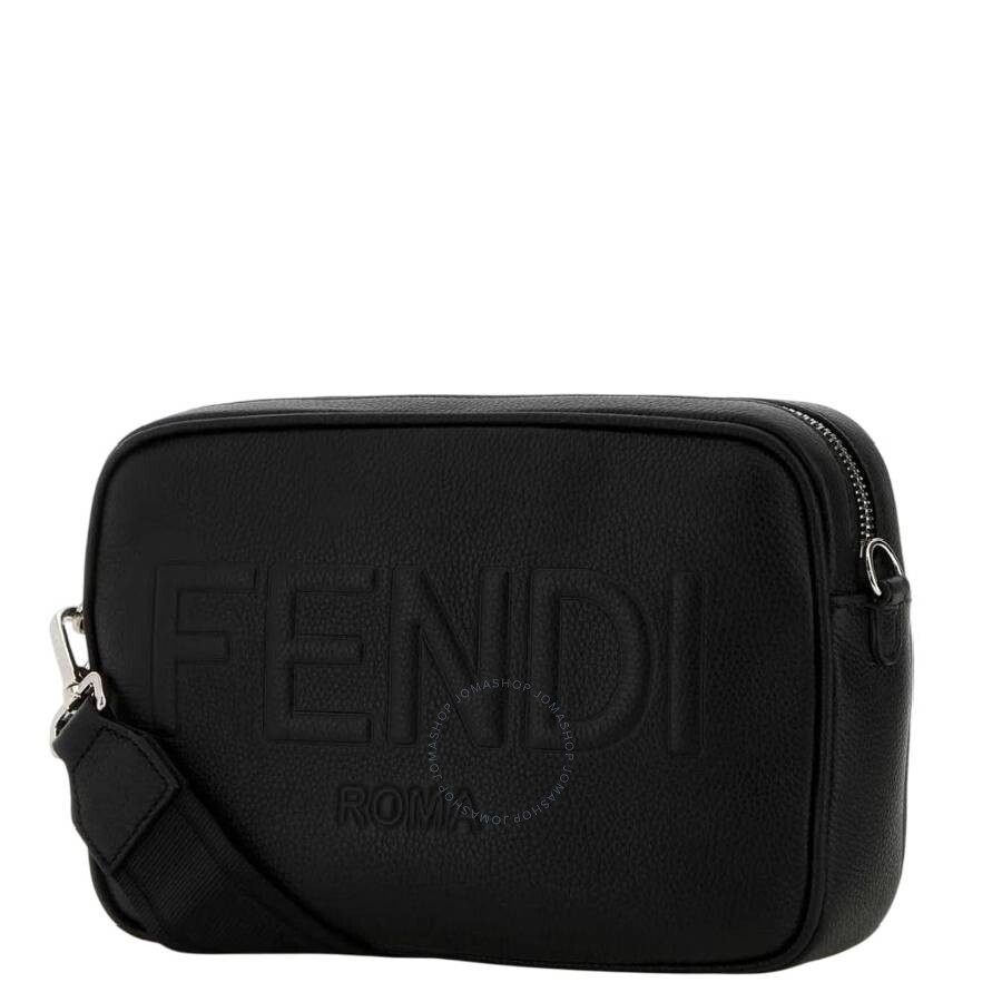 Fendi Embossed Logo Leather Messenger Bag - 3