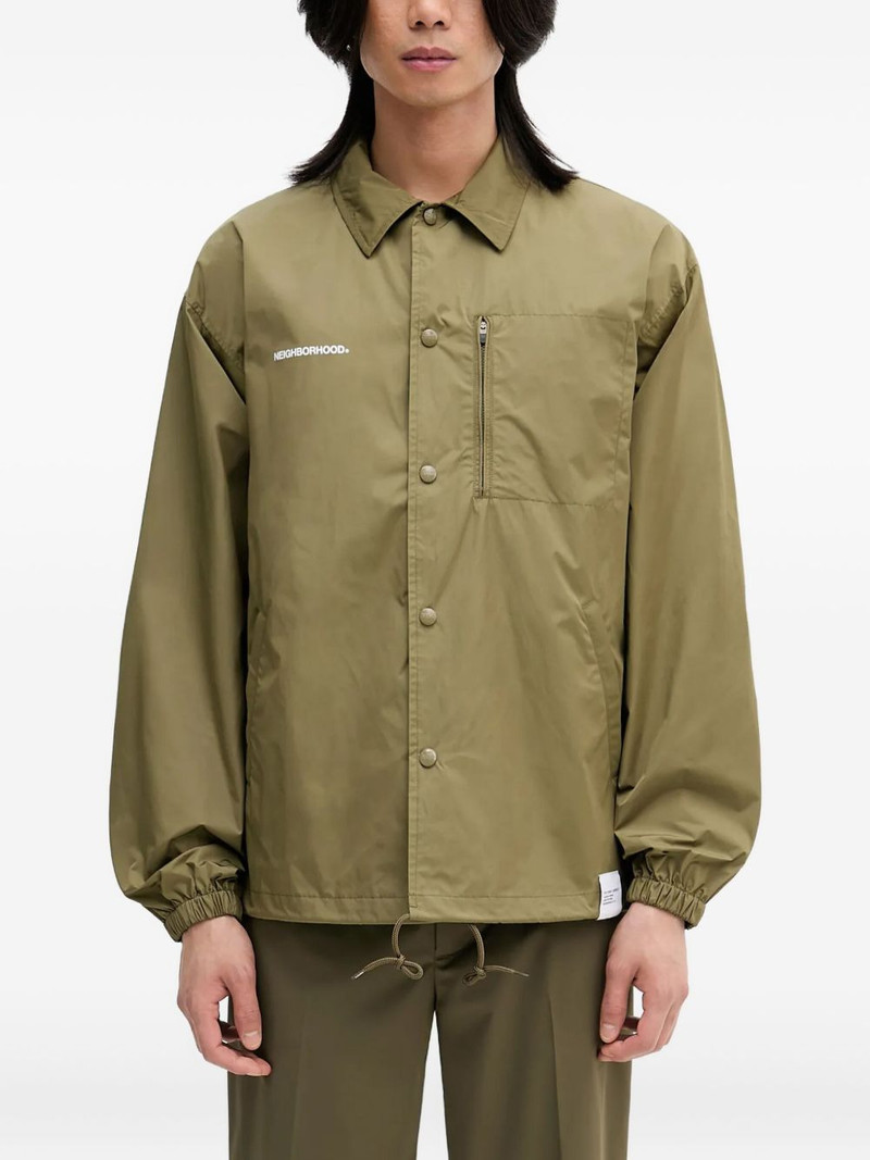 logo-print button-fastening windbreaker 1