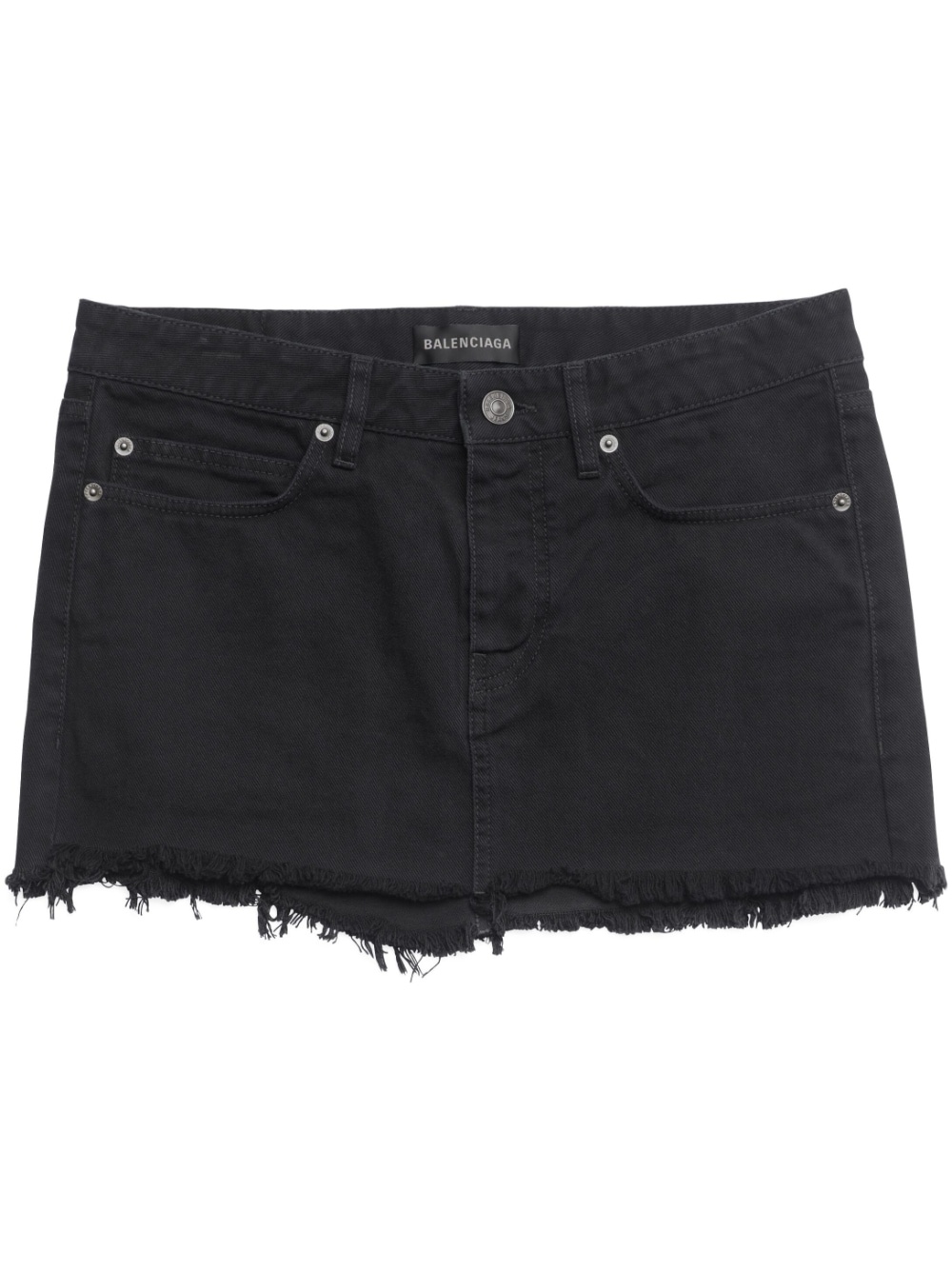 frayed denim miniskirt - 1