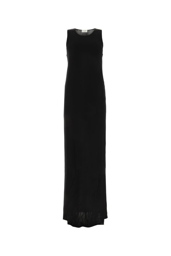 ワンピース Saint Laurent Black viscose long dress (756782Y7F98 1000) SAINT LAURENT Saint Laurent Woman Black Viscose Long Dress