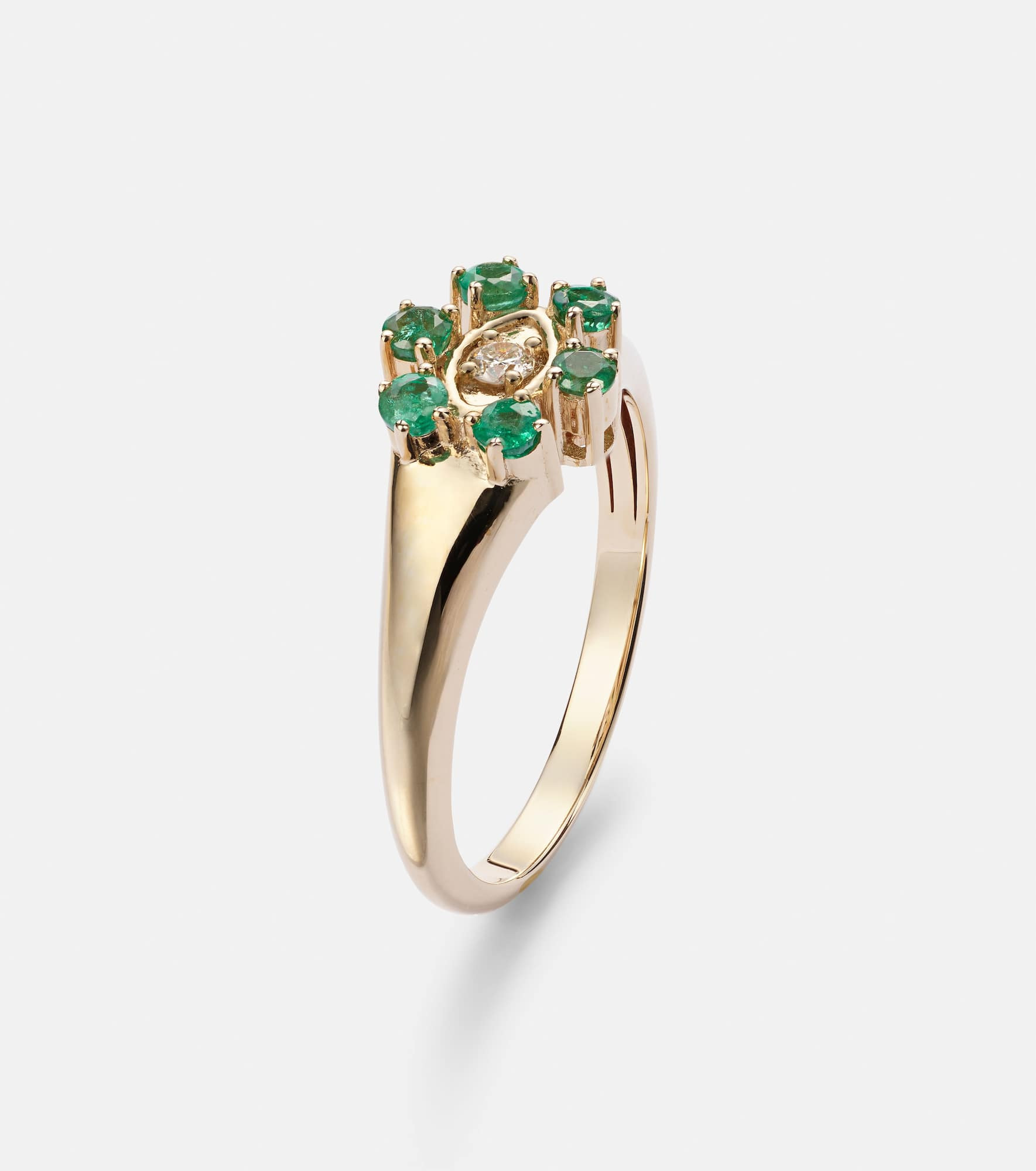 14kt gold signet ring with diamonds - 4