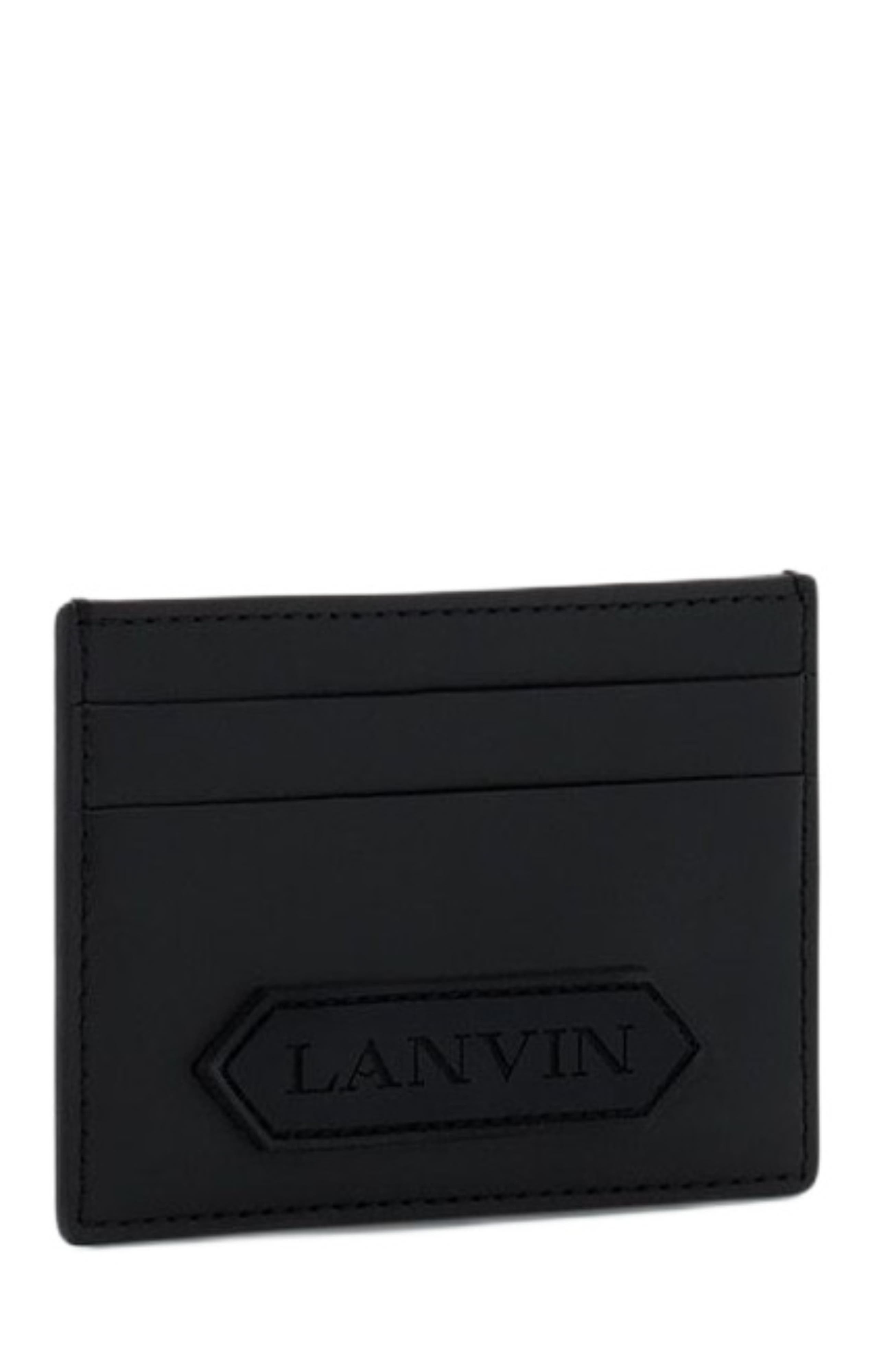 Lanvin SIGNATURE LEATHER CARDHOLDER in Black at Nordstrom - 2