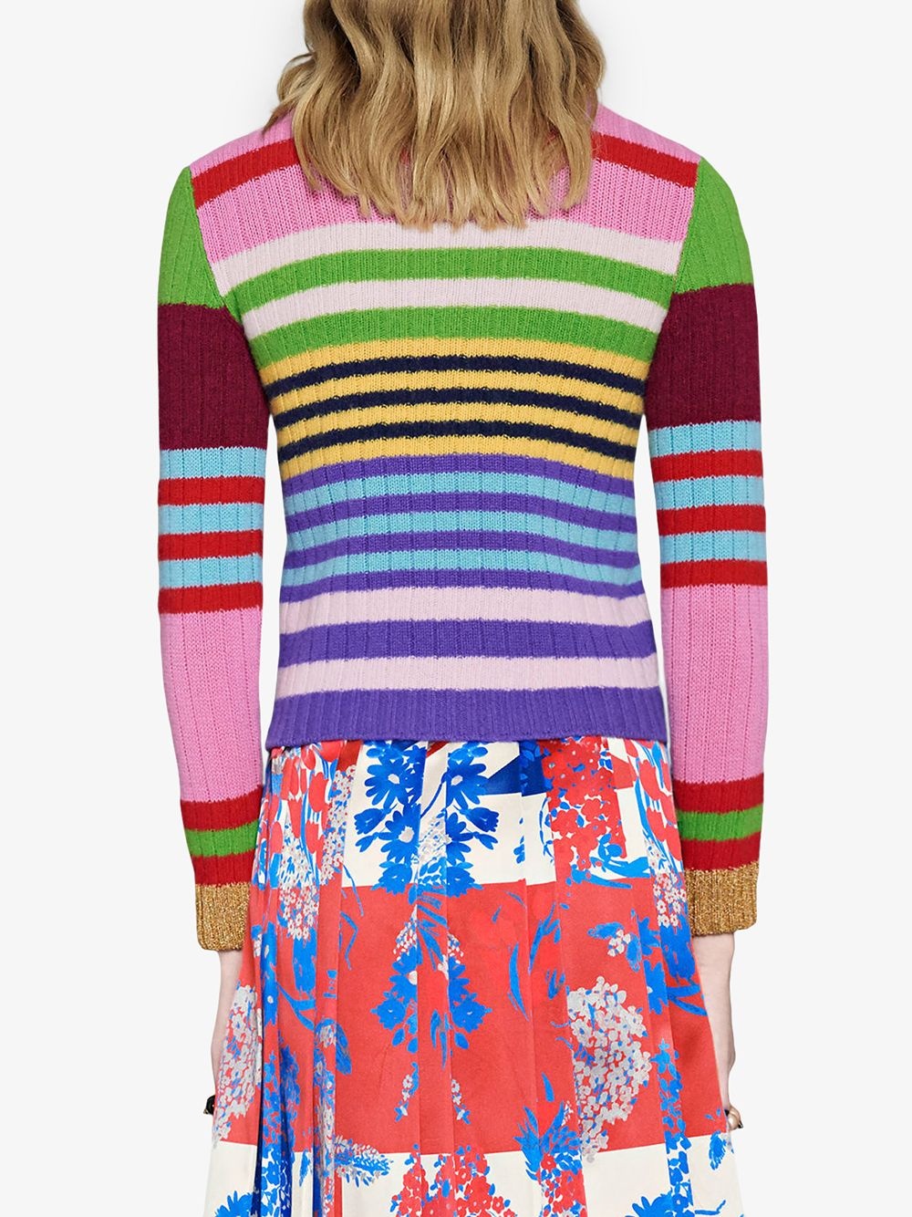 embroidered multicolour knit top - 4