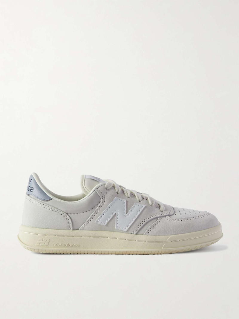 CT500 leather-trimmed suede and nubuck sneakers - 1