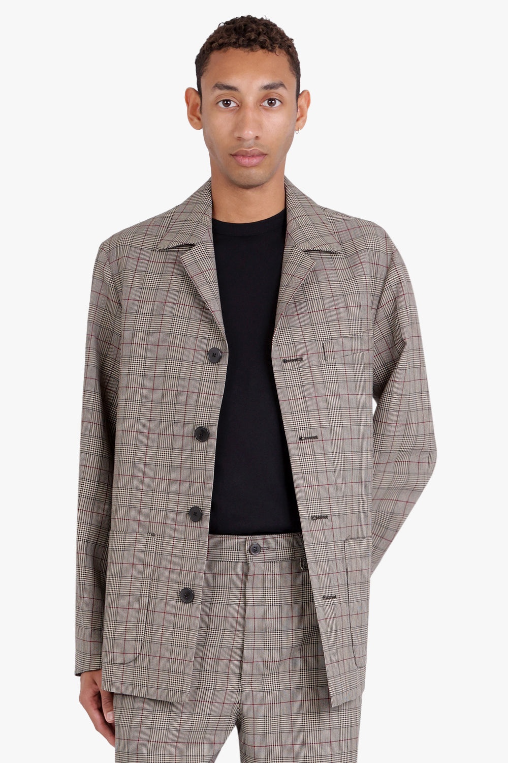 BAYOS WOOL CHECK JACKET | SAND - 3