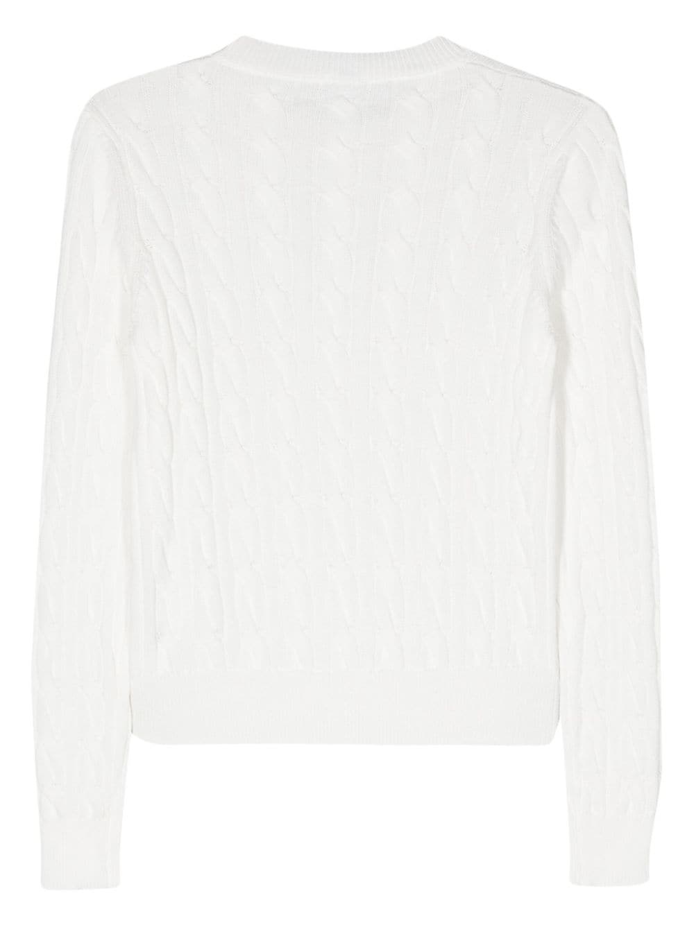 cable-knit cotton jumper - 2
