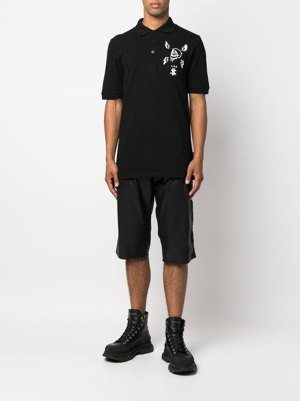 skull-print polo shirt - 2