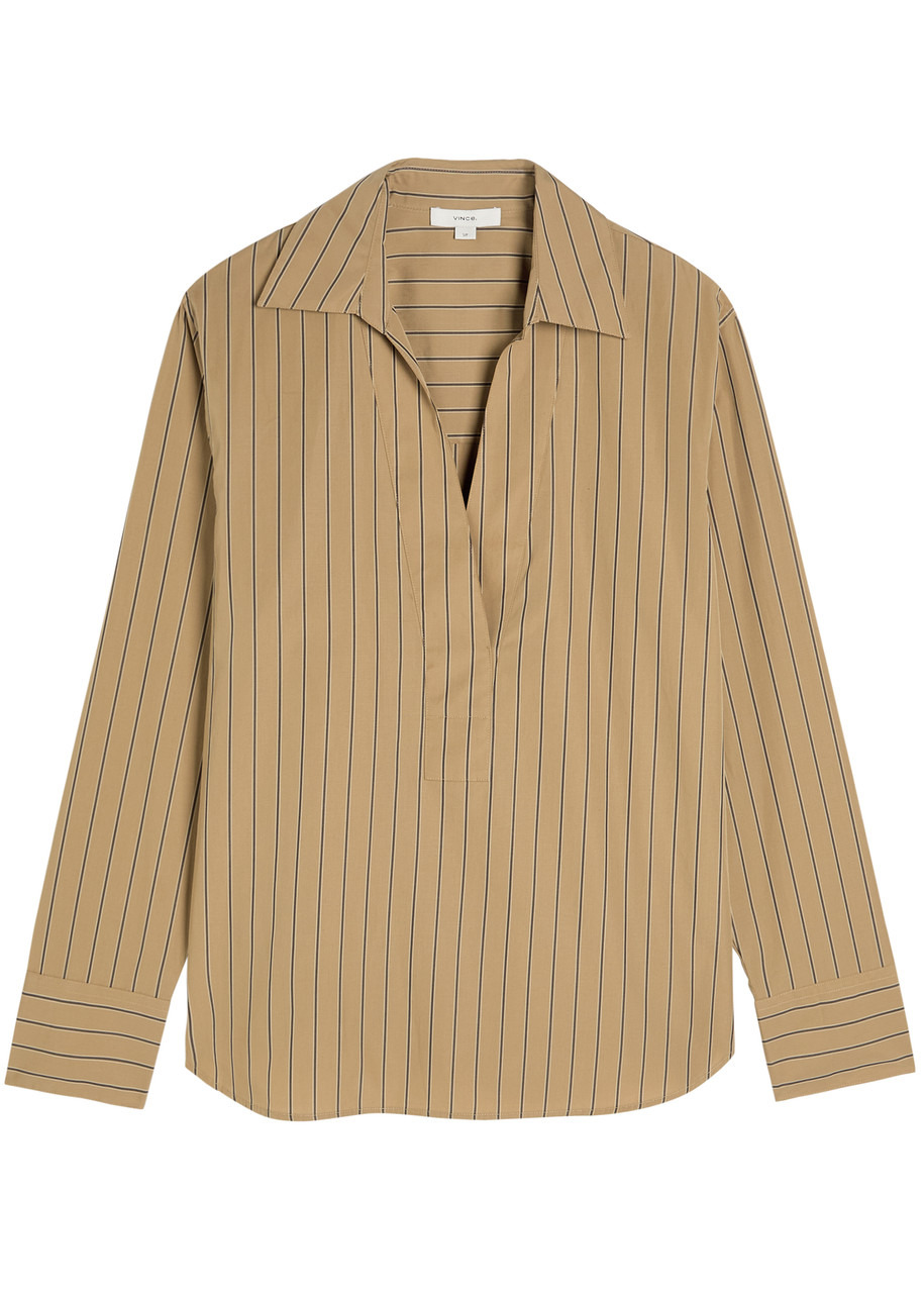 Vince Striped Cotton-poplin Popover Shirt - 1