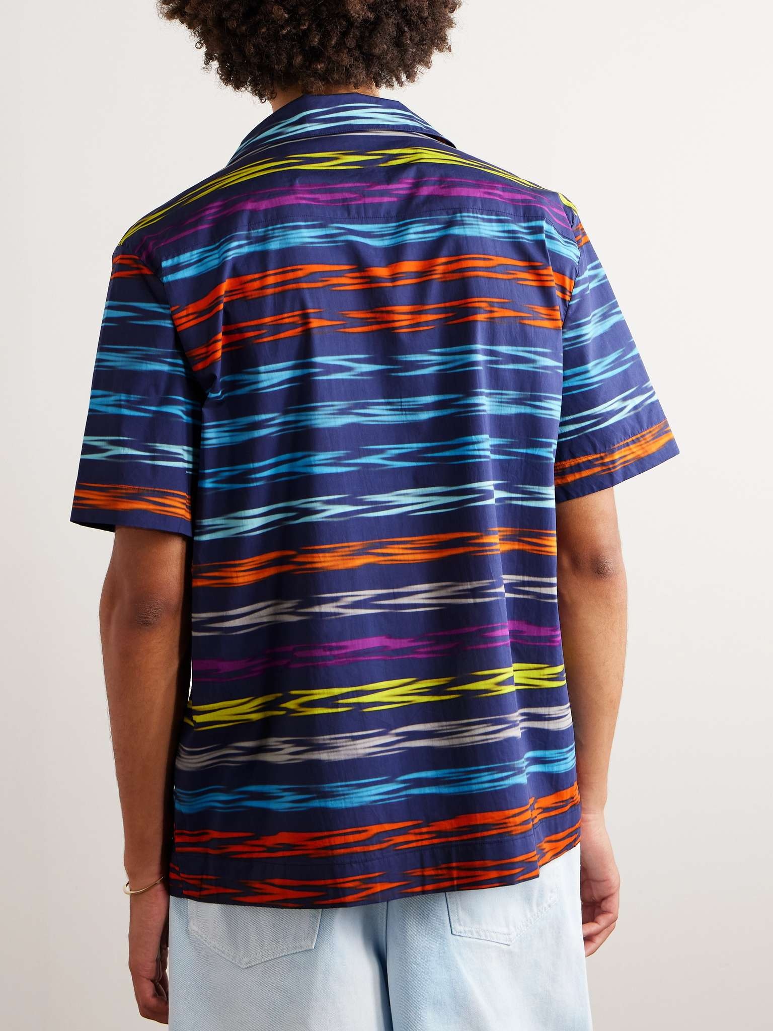 Camp-Collar Logo-Print Striped Cotton-Poplin Shirt - 3