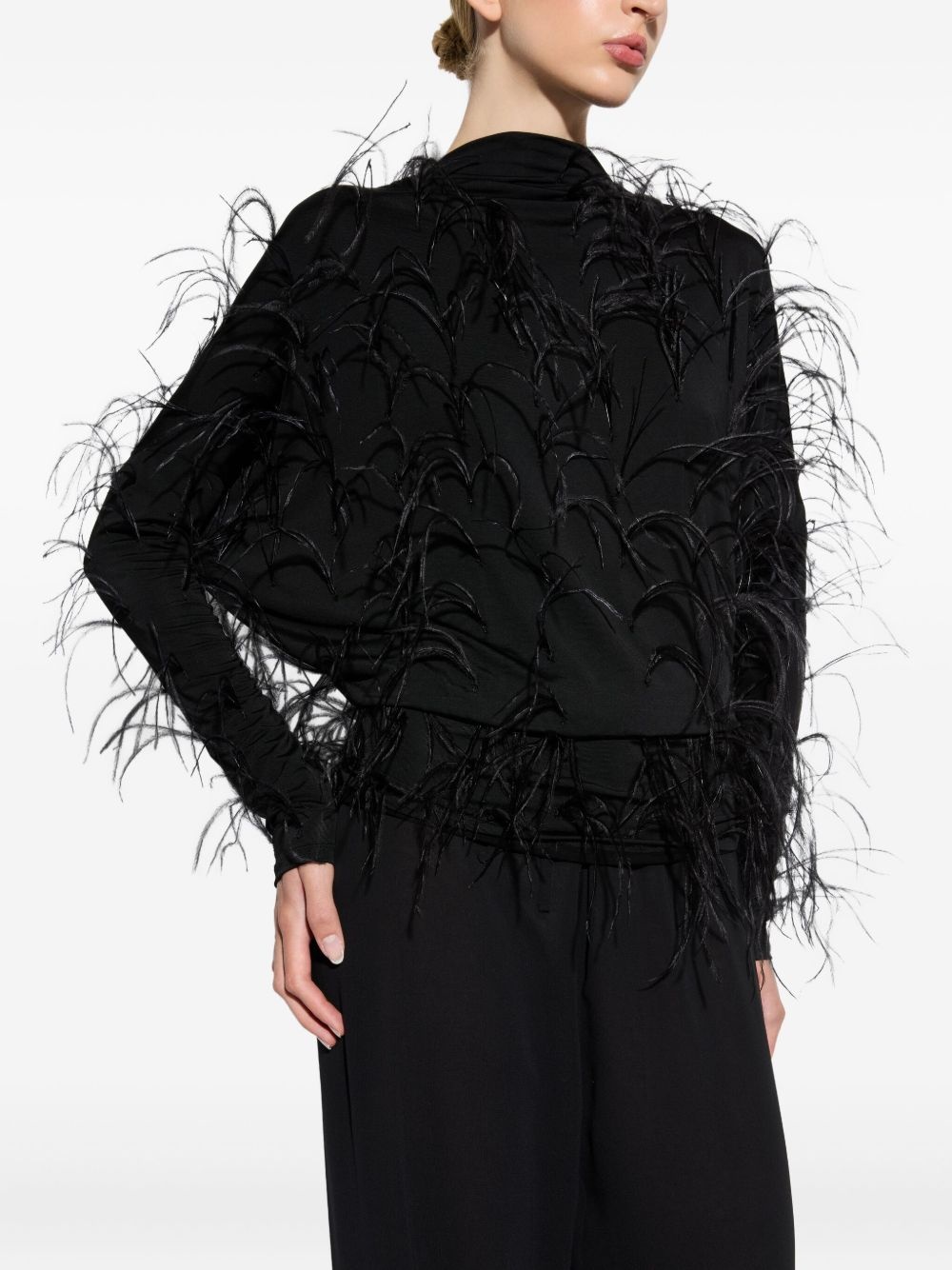 feather-detail blouse - 3