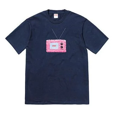 Supreme SS18 TV Tee Navy Printing Short Sleeve Unisex Navy Blue SUP-SS18-0094 - 1