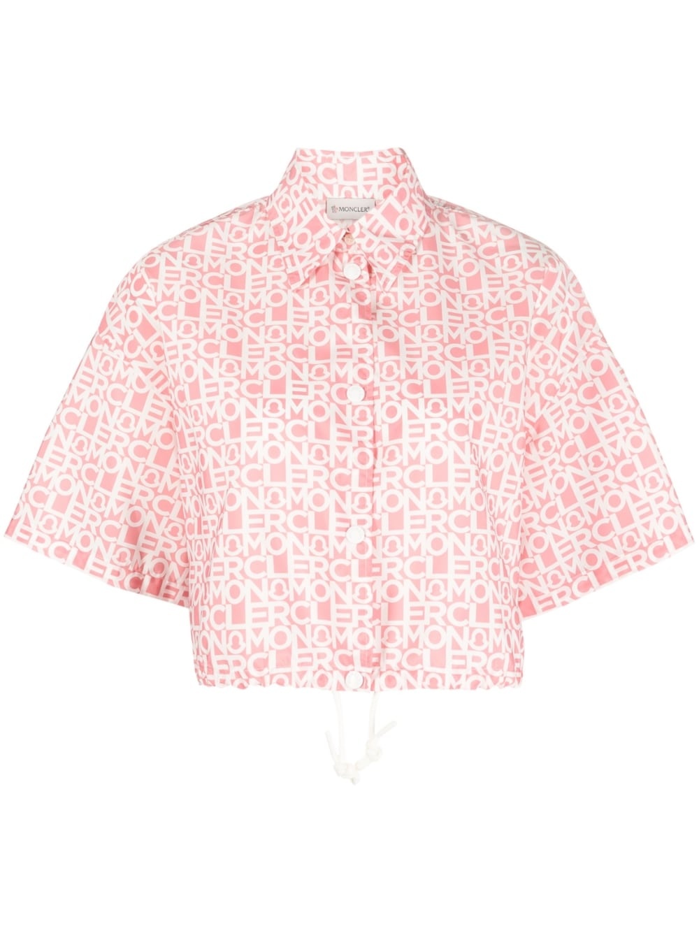 logo-print cropped shirt - 1