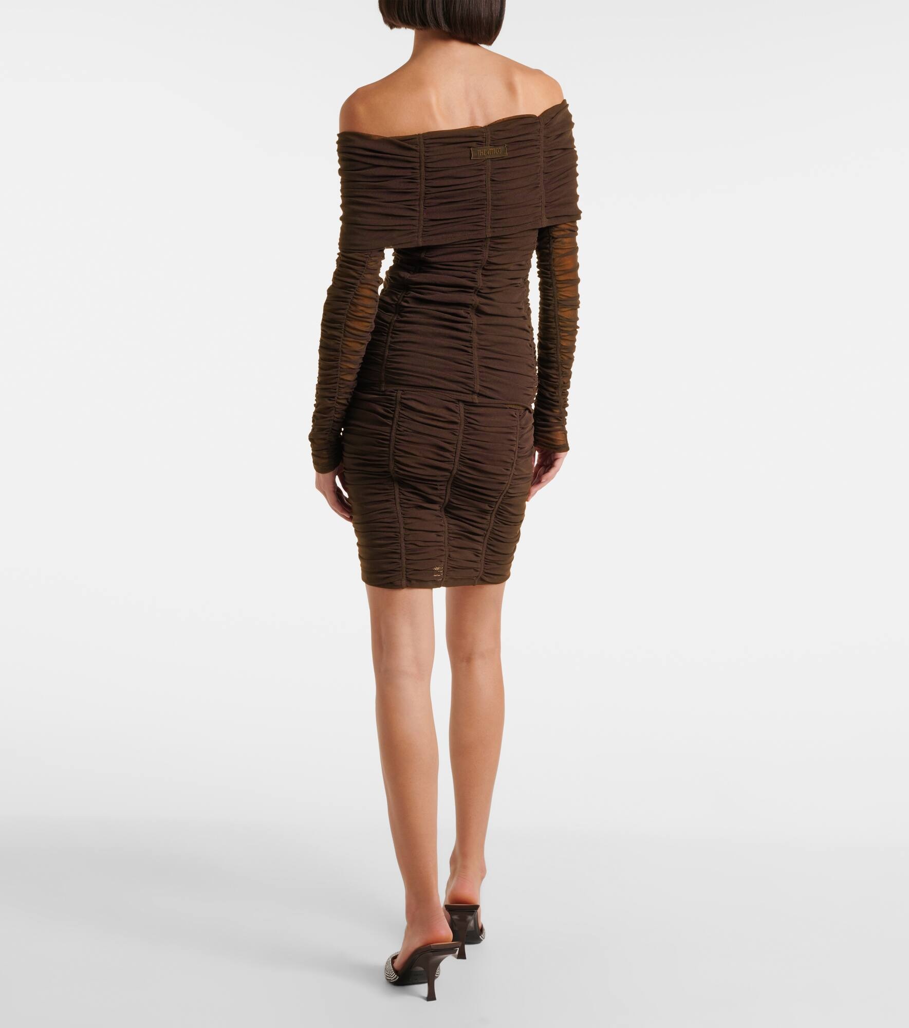 Ruched off-shoulder jersey top - 3