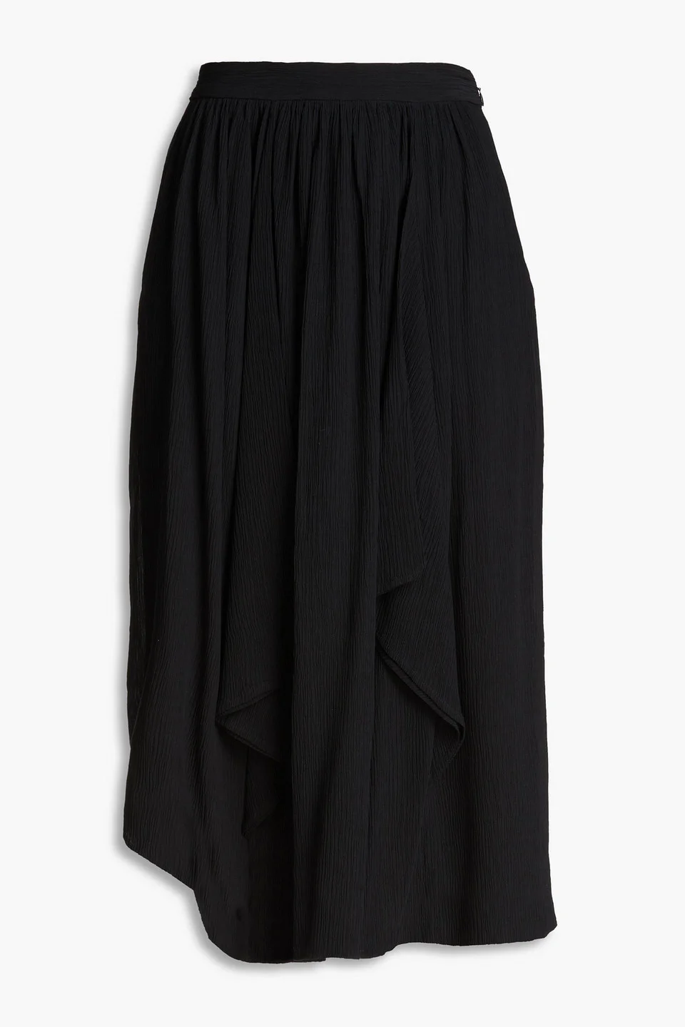 Darnae cotton and silk-blend crepon midi skirt - 1