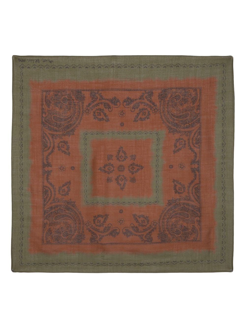 paisley bandana-print wool scarf - 1