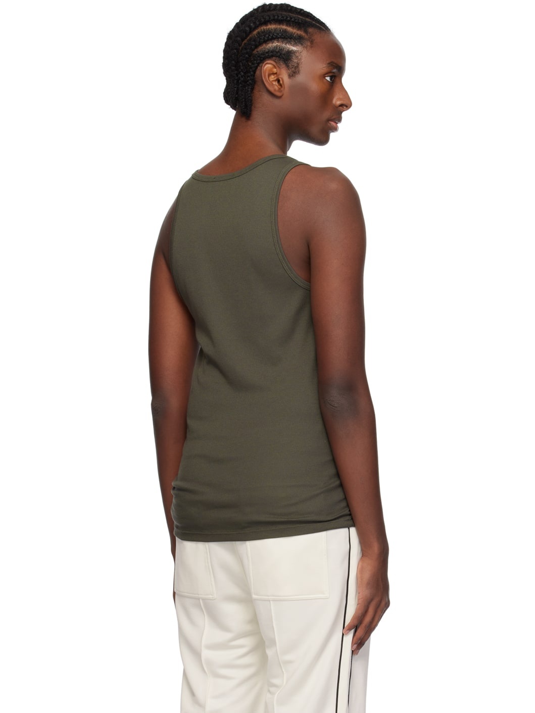 Khaki Ribbed Tank Top - 3