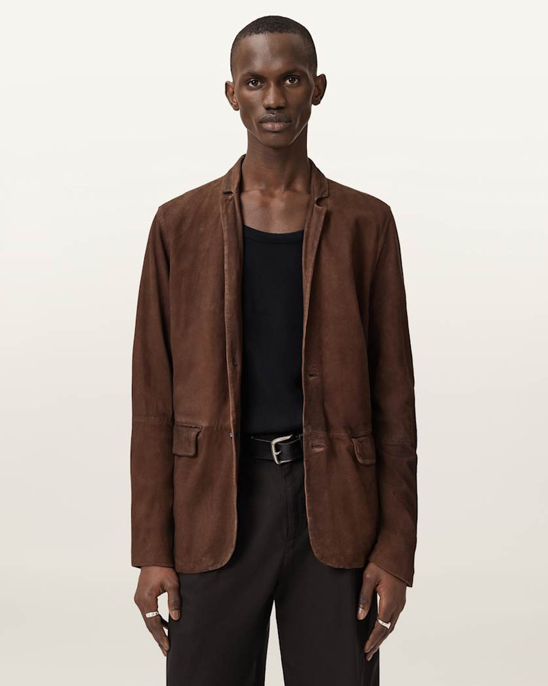 ALLSAINTS MONET WAXED SUEDE BLAZER outlook