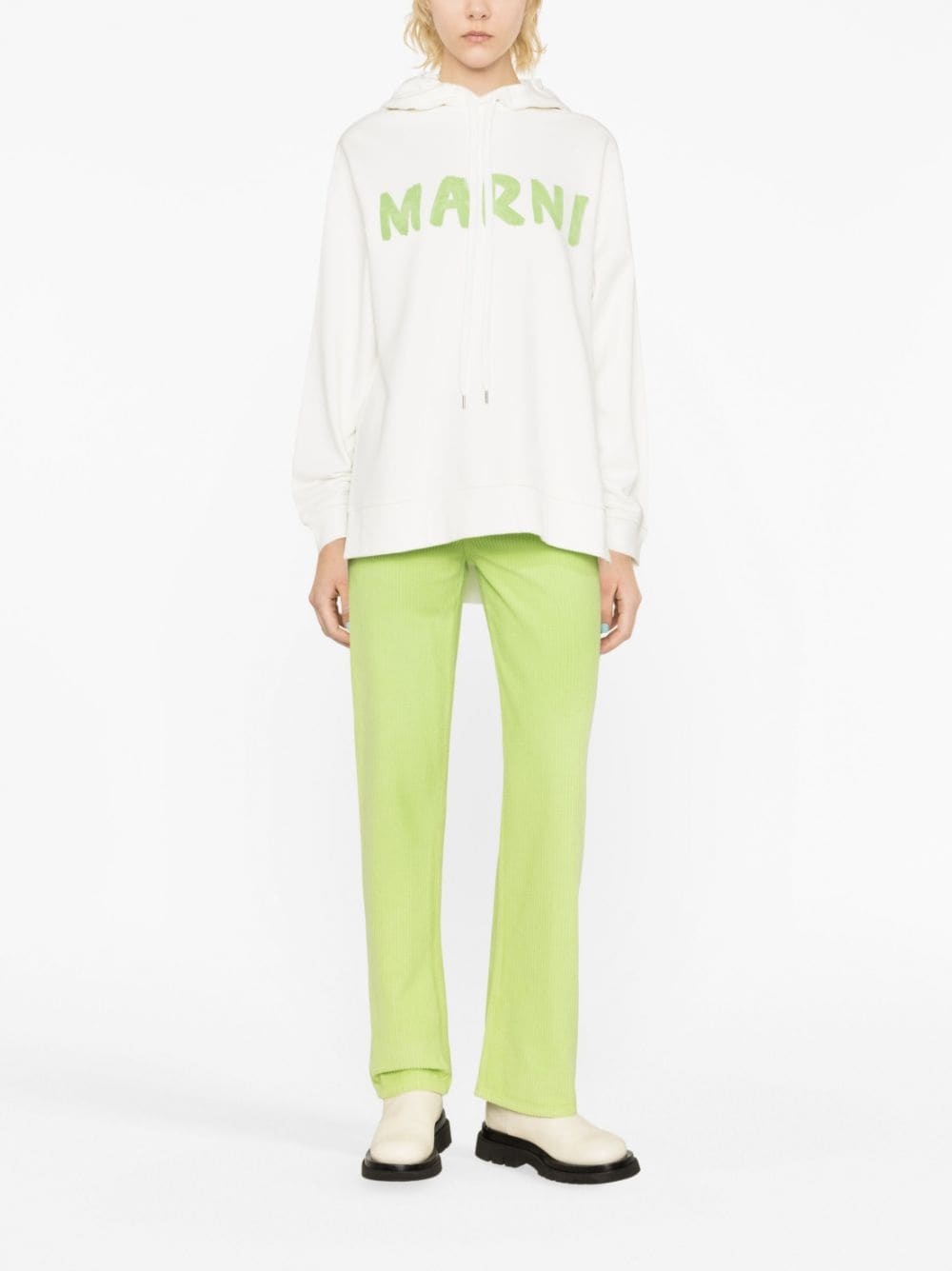 logo-print cotton hoodie - 2