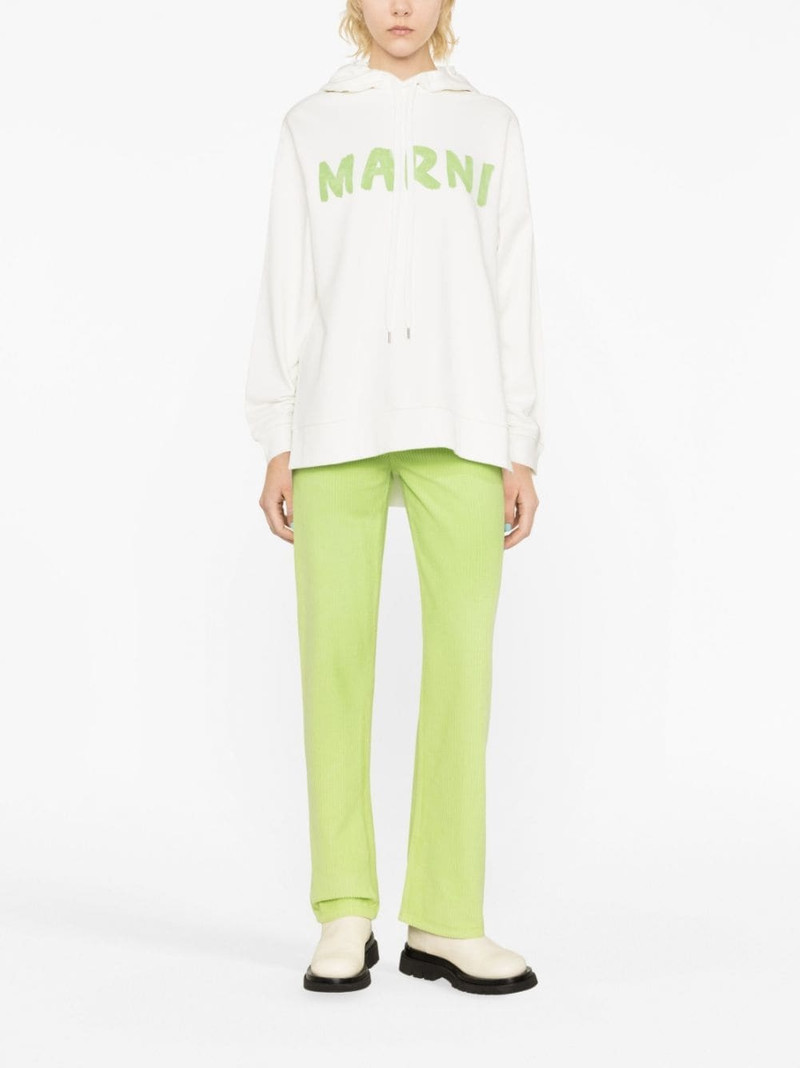 Marni logo-print cotton hoodie outlook