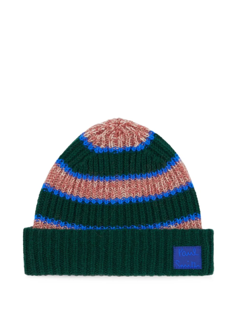 pink mohair-blend stripe beanie hat - 1