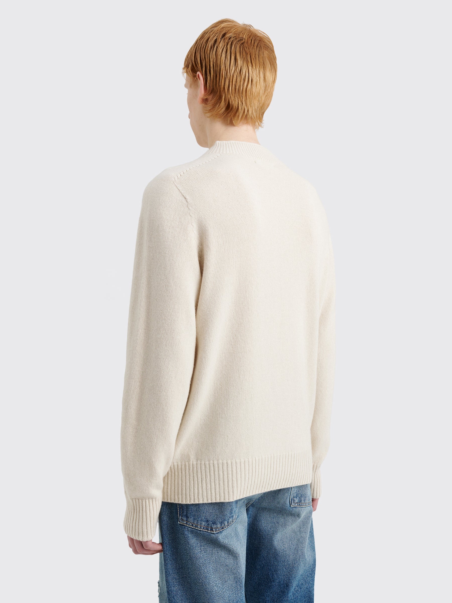 MARGARET HOWELL SADDLE CREW NECK CASHMERE COTTON TWIST SANDSTONE - 4