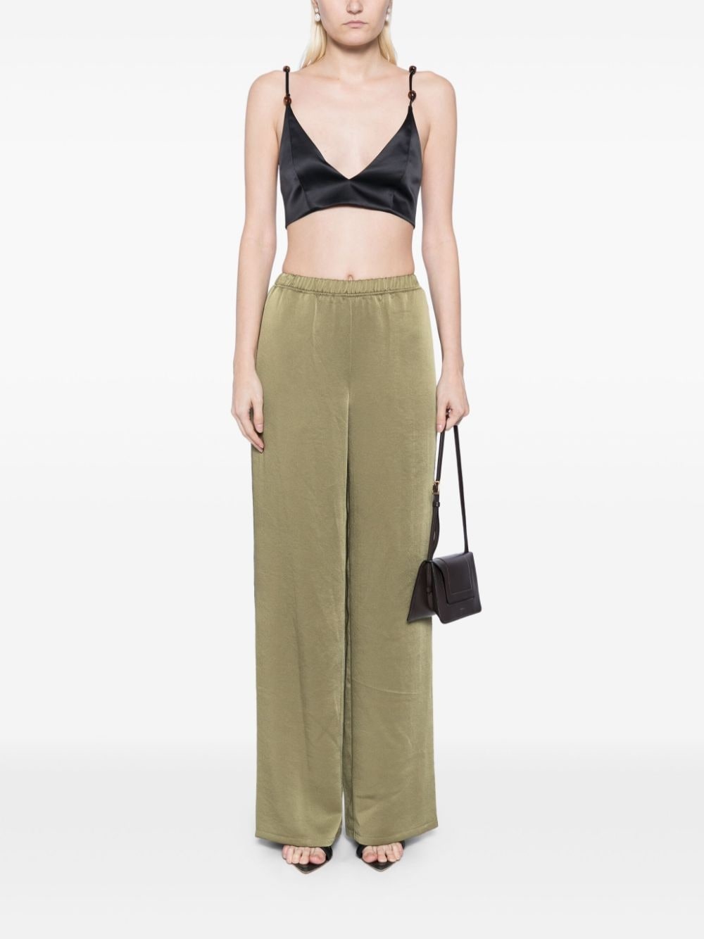 satin-finish straight trousers - 2