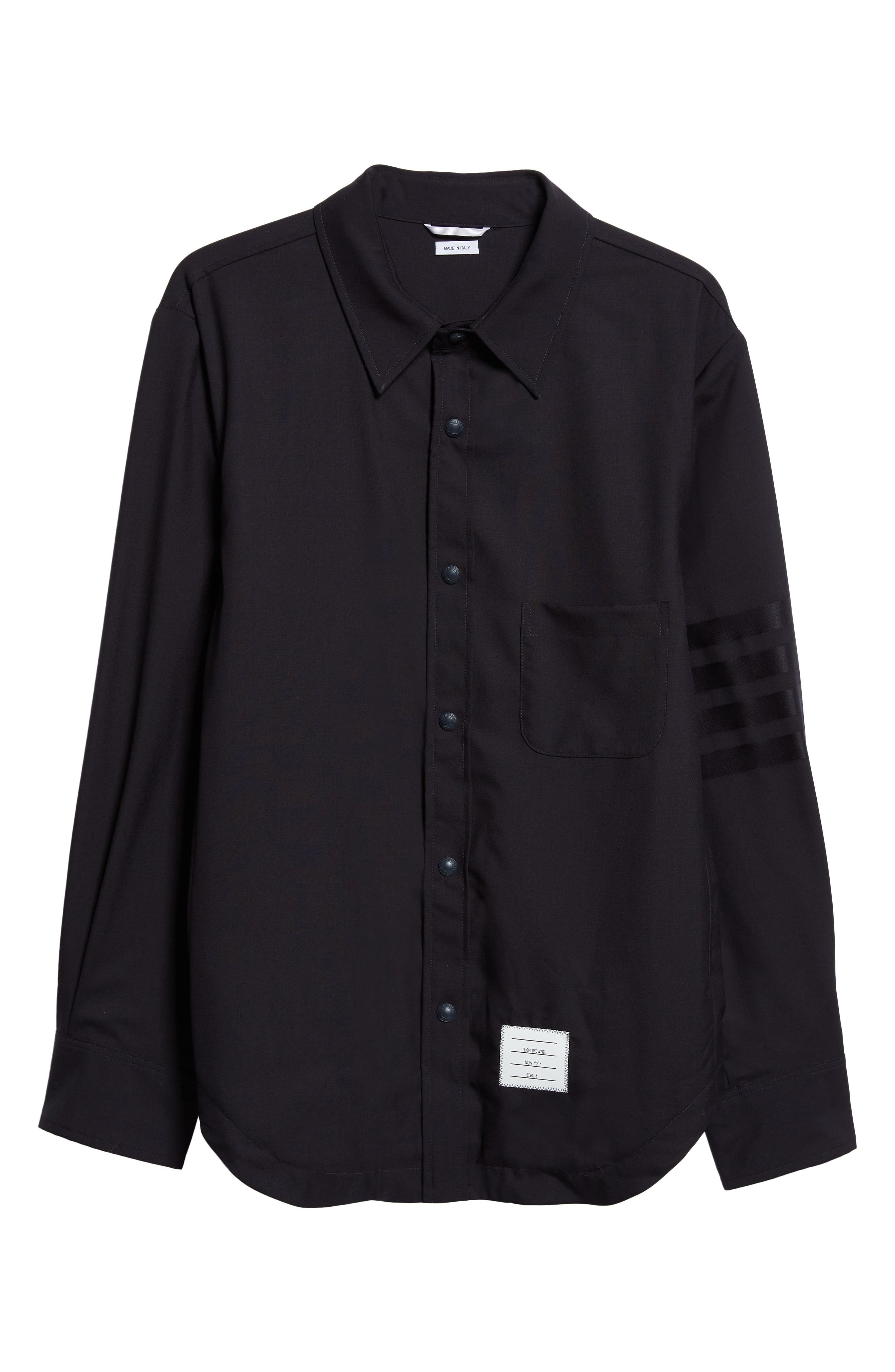 Four-Bar Slim Fit Wool Shirt - 5