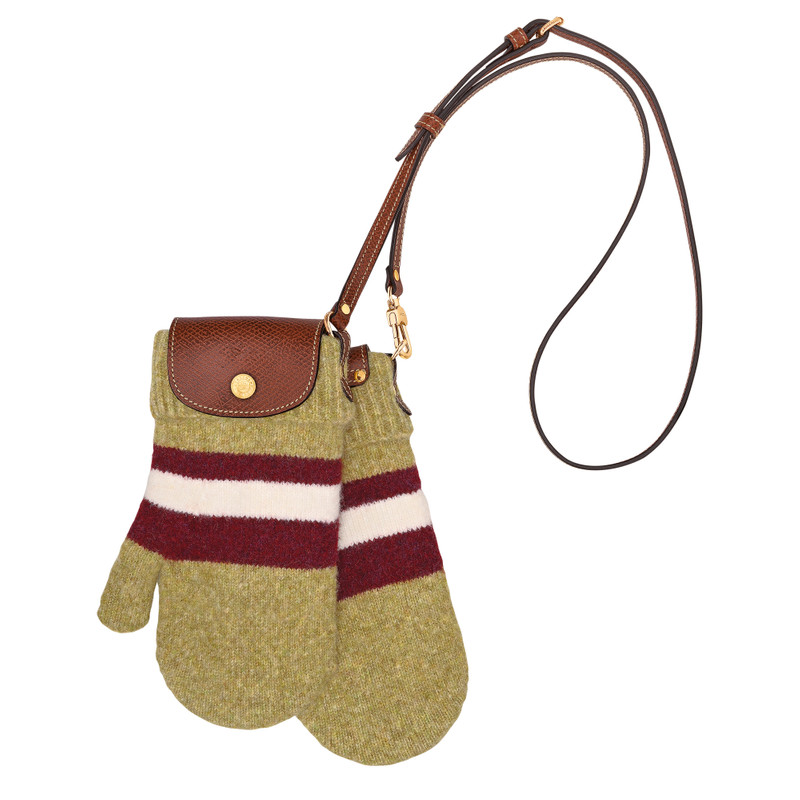 Le Pliage Collection Mittens bag Pistachio/Burgundy - Canvas 1