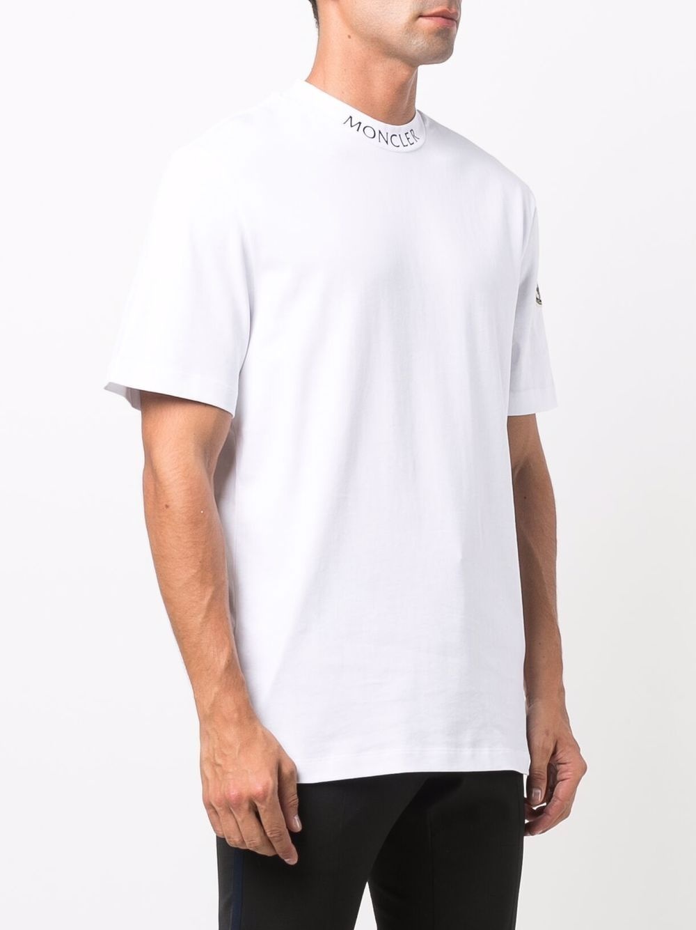 logo-collar crew-neck T-shirt - 3