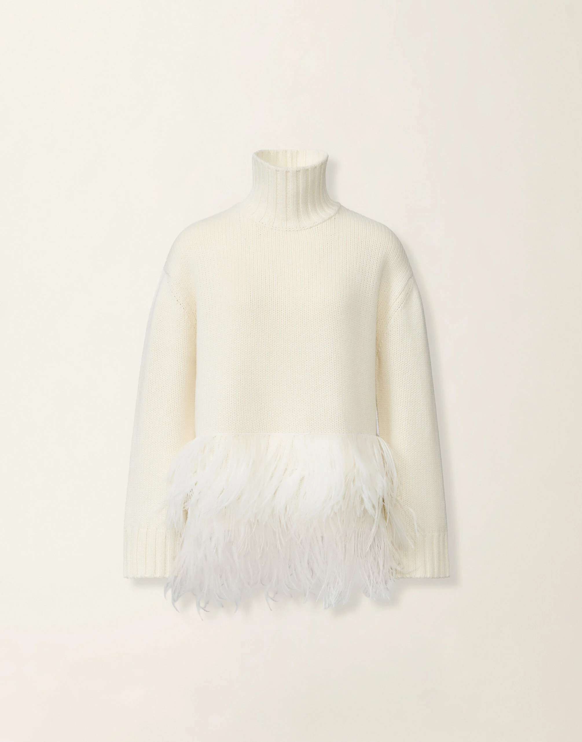 Platinum sweater with ostrich feathers - 1