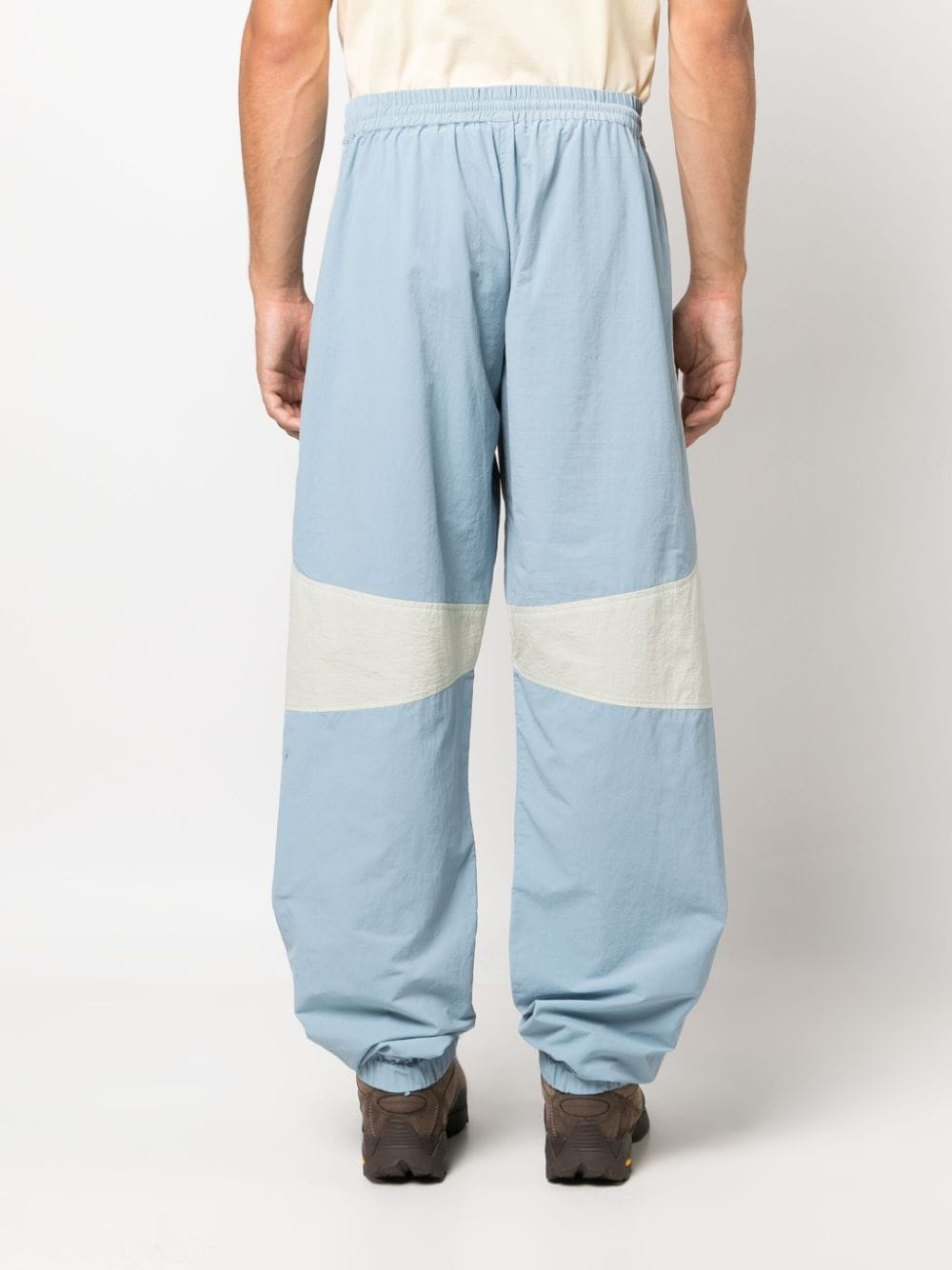 contrasting-panel drawstring track pant - 4