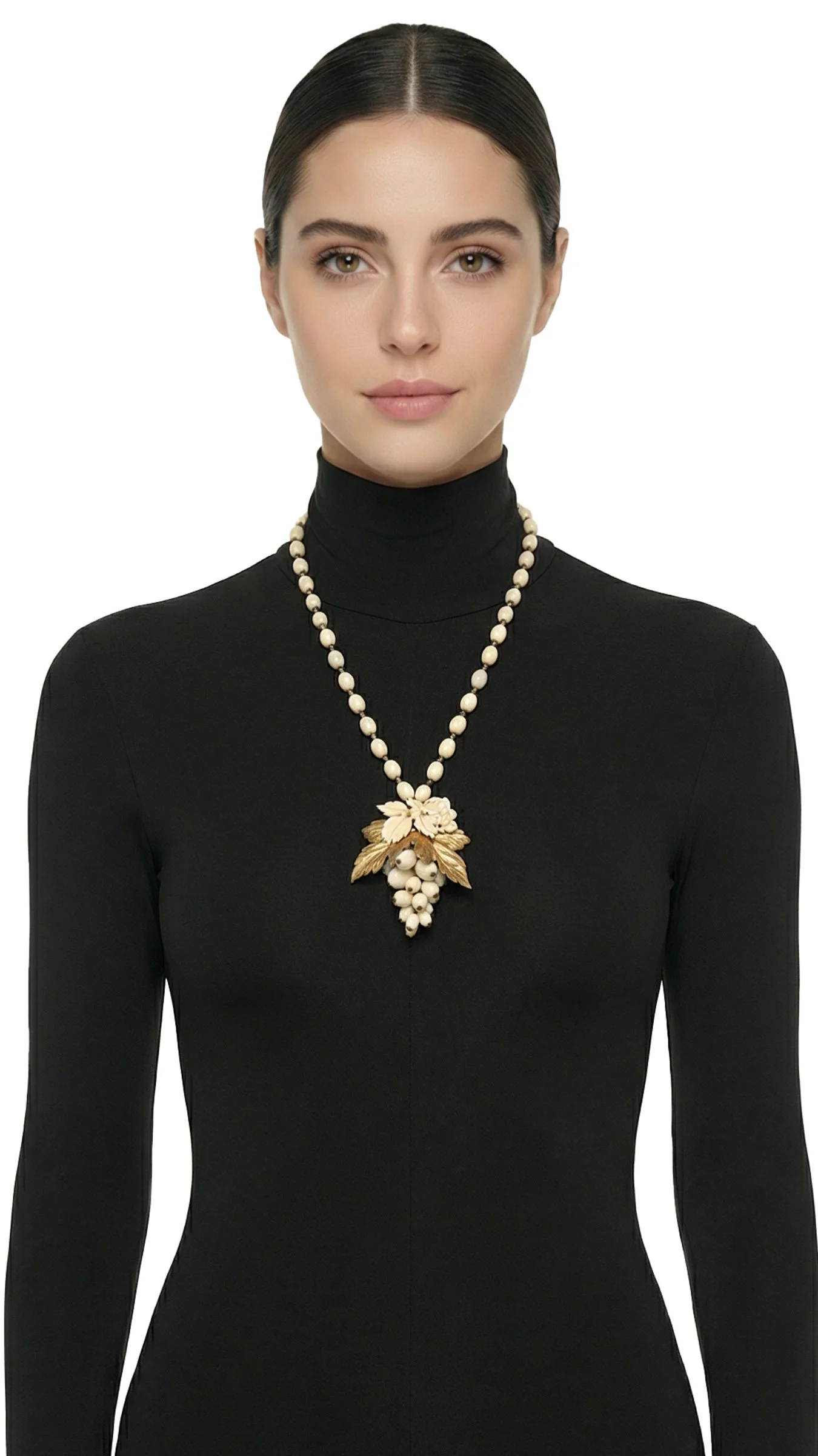 MIRIAM HASKELL BEADED PENDANT NECKLACE - 1