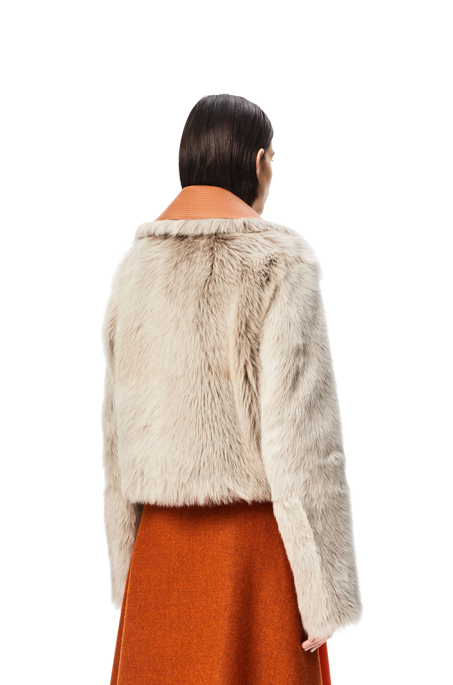 Cropped jacket in shearling - 4