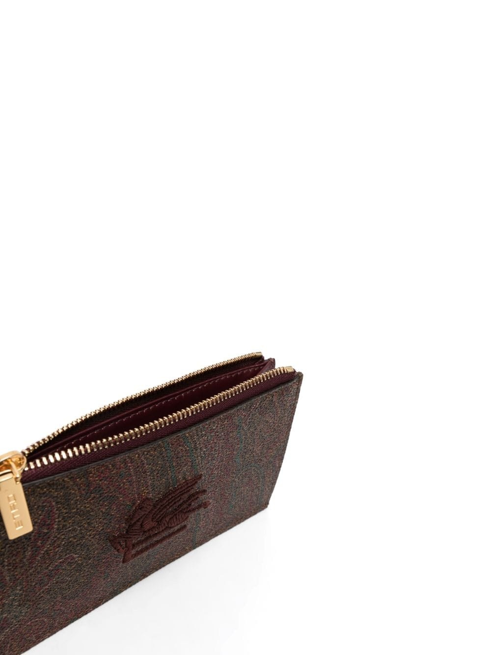 logo-embroidered jacquard leather wallet - 3