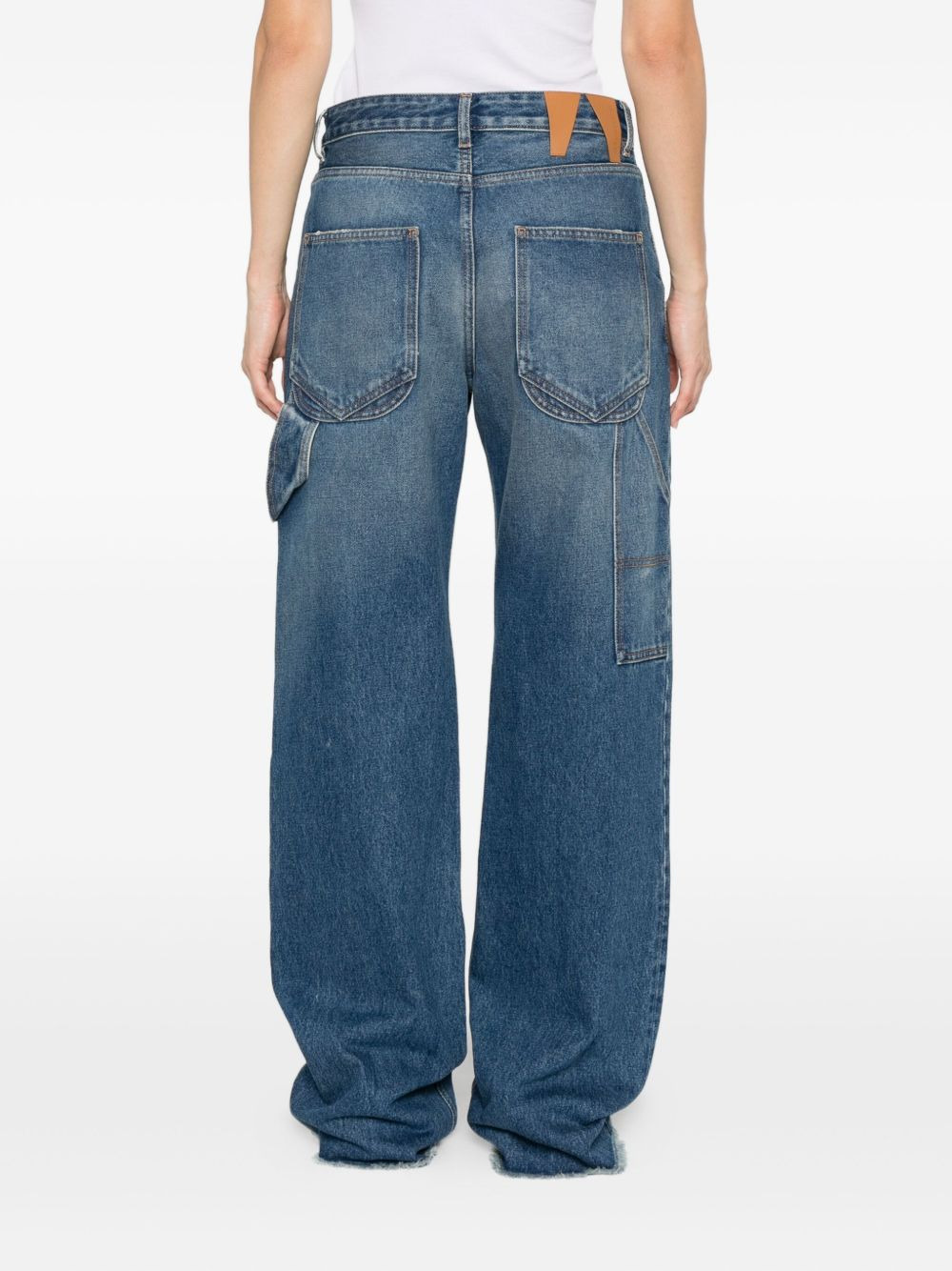 frayed-hem carpenter jeans - 4