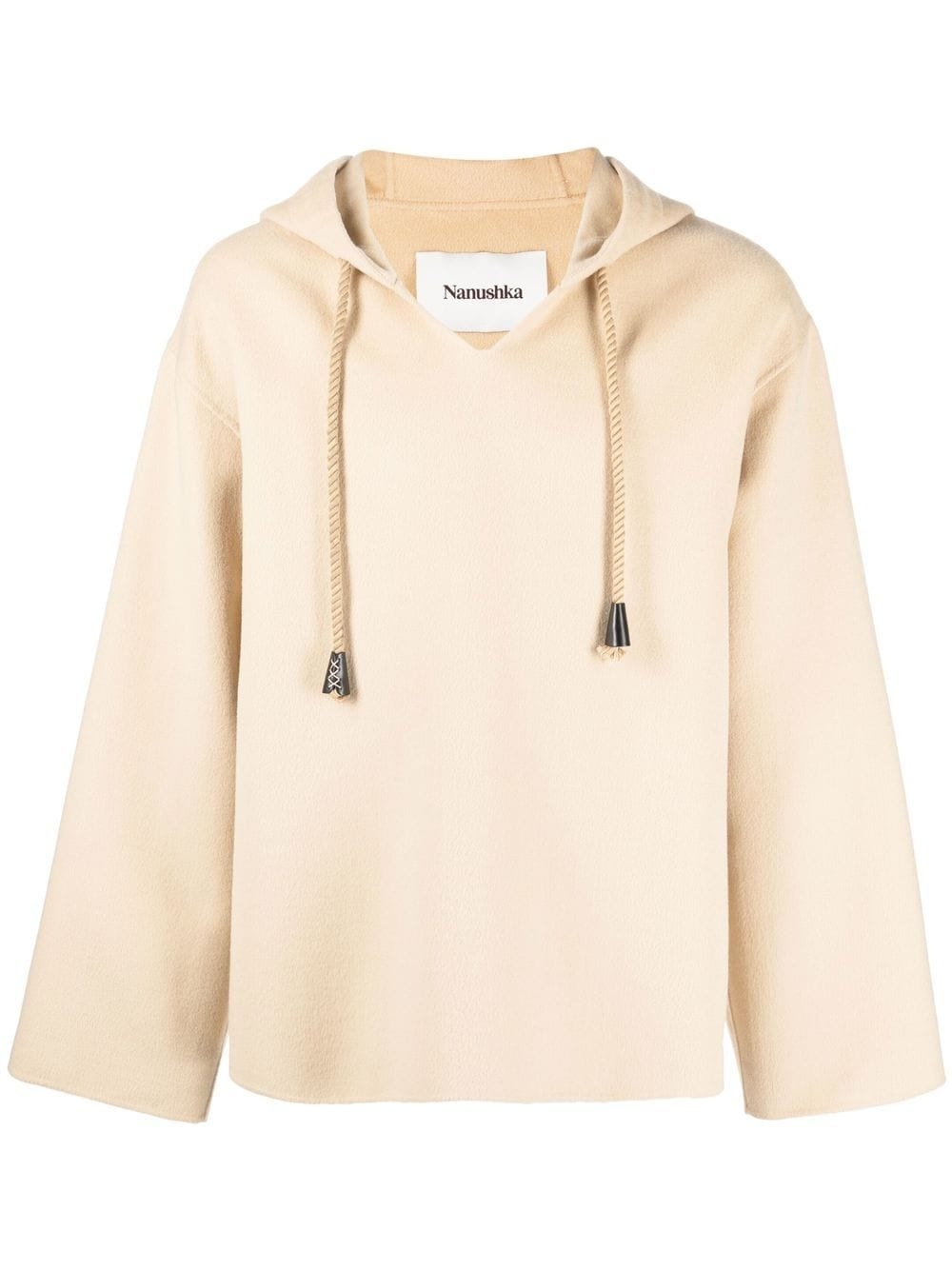 hooded pilgrim-collar jumper - 1