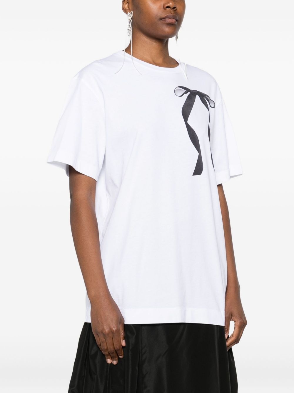 ribbon bow-print T-shirt - 3