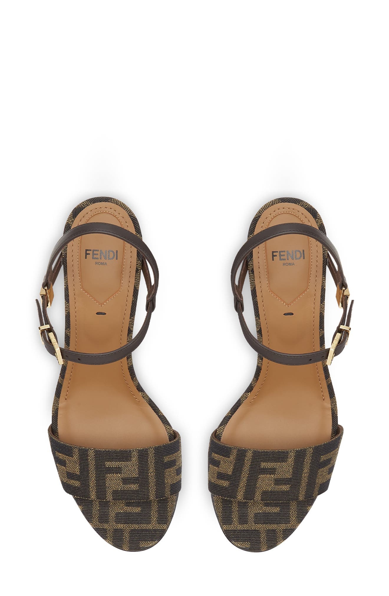 Fendi Delfina Sandal in Tabacco Nero/Ebano at Nordstrom - 3