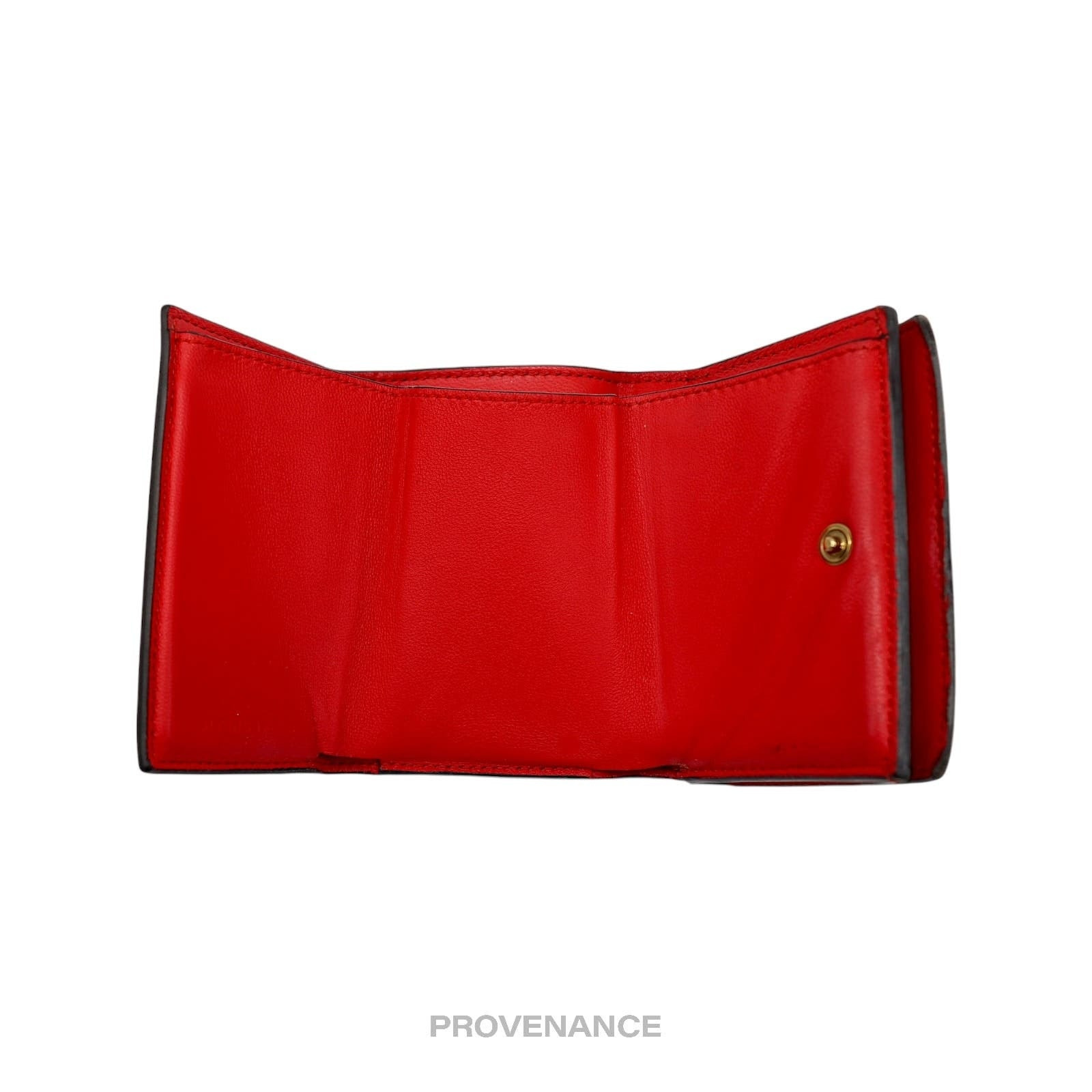 Givenchy Two Tone Trifold Wallet - Burgundy Leather - 5