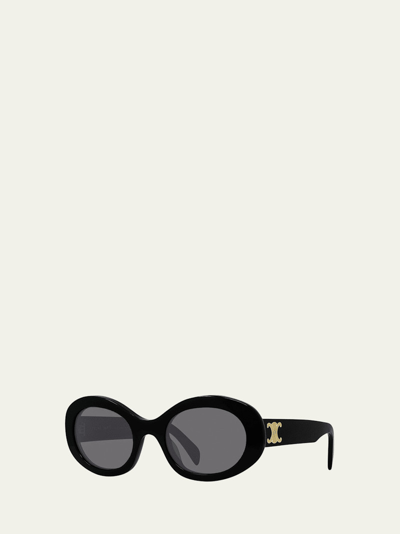 CELINE Triomphe Logo Oval Acetate Sunglasses outlook