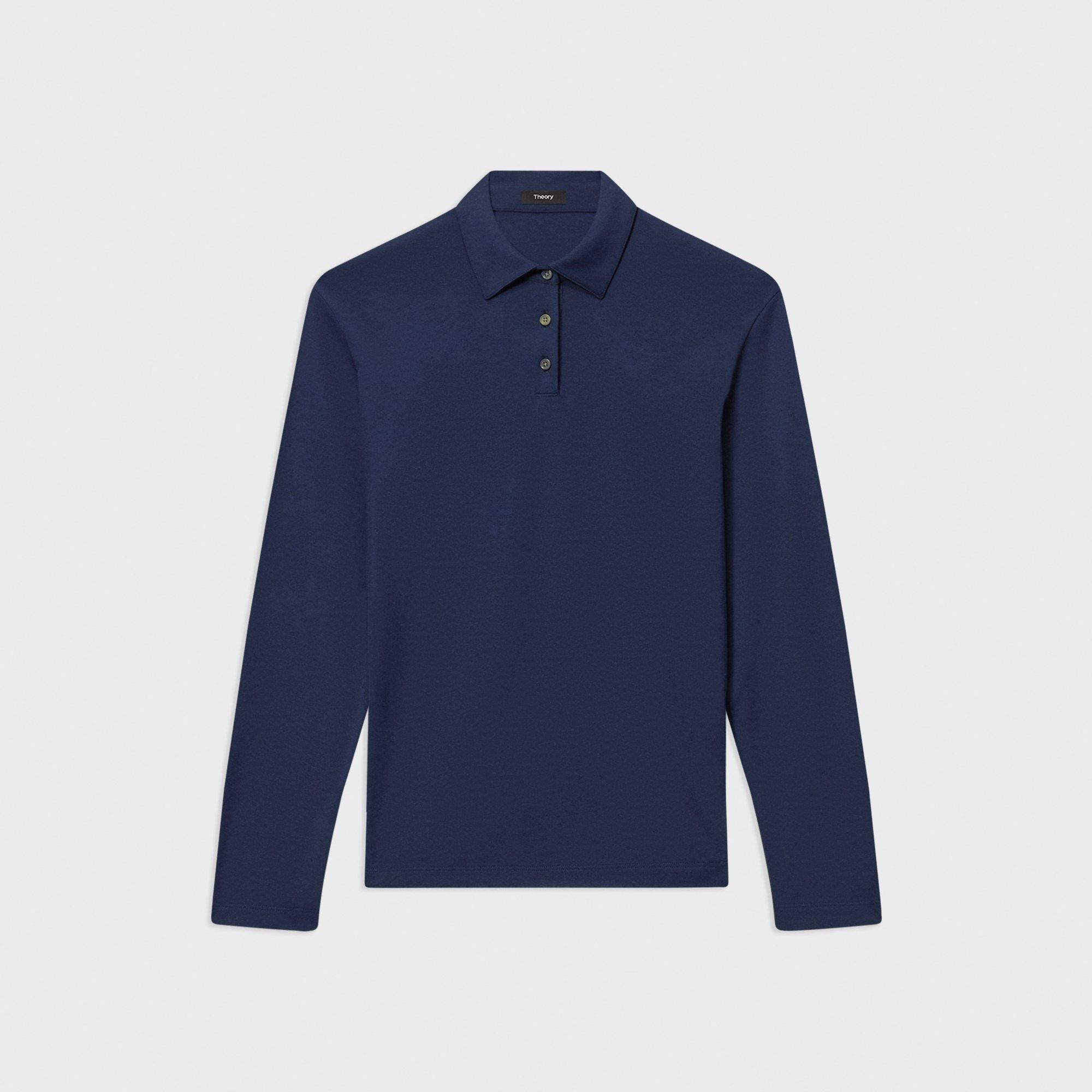 Long-Sleeve Polo Shirt in Cotton Jersey - 1