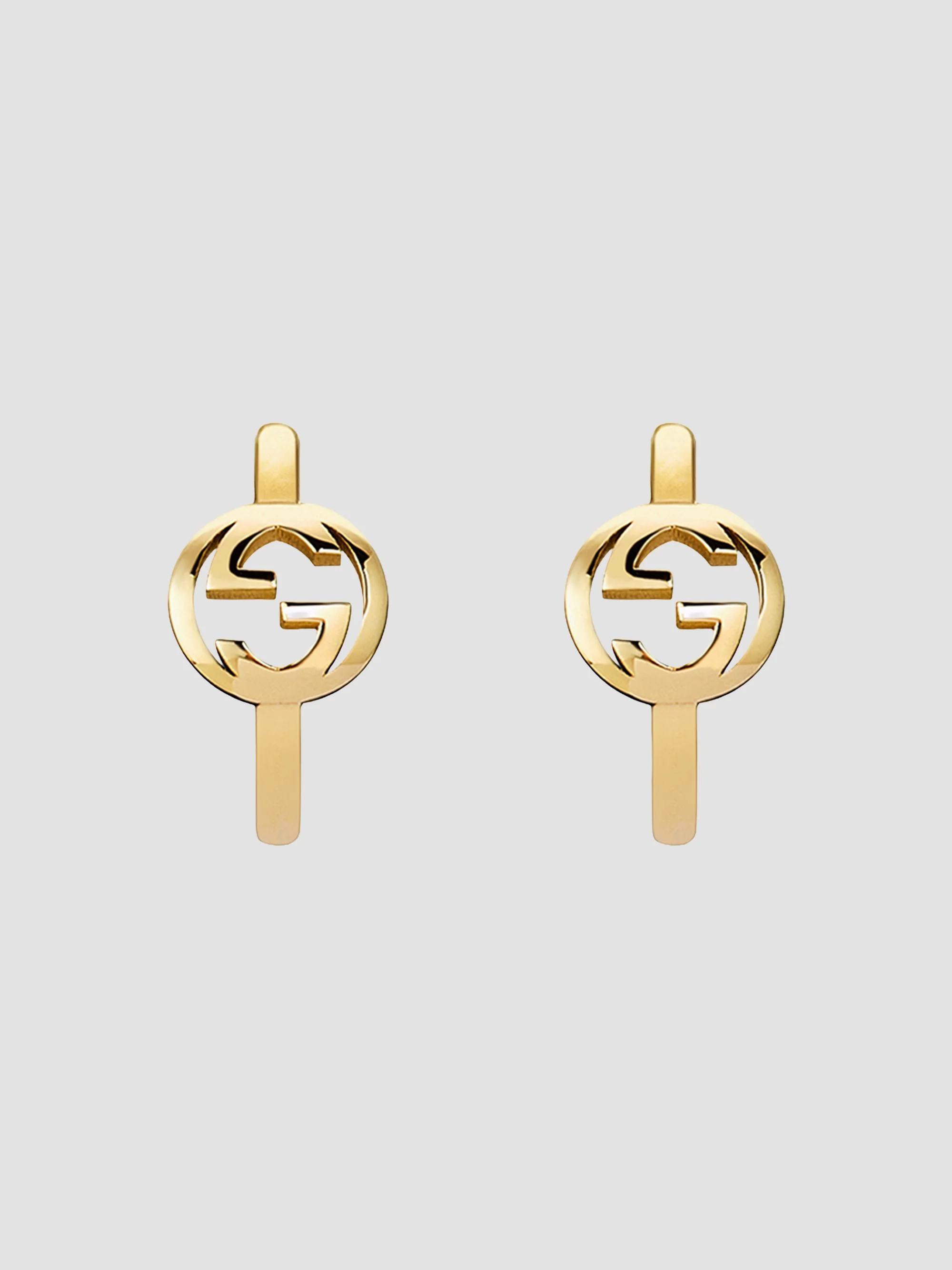 Women's Interlocking 18K Yellow Gold Hoop Earrings - Yellow Gold - 1