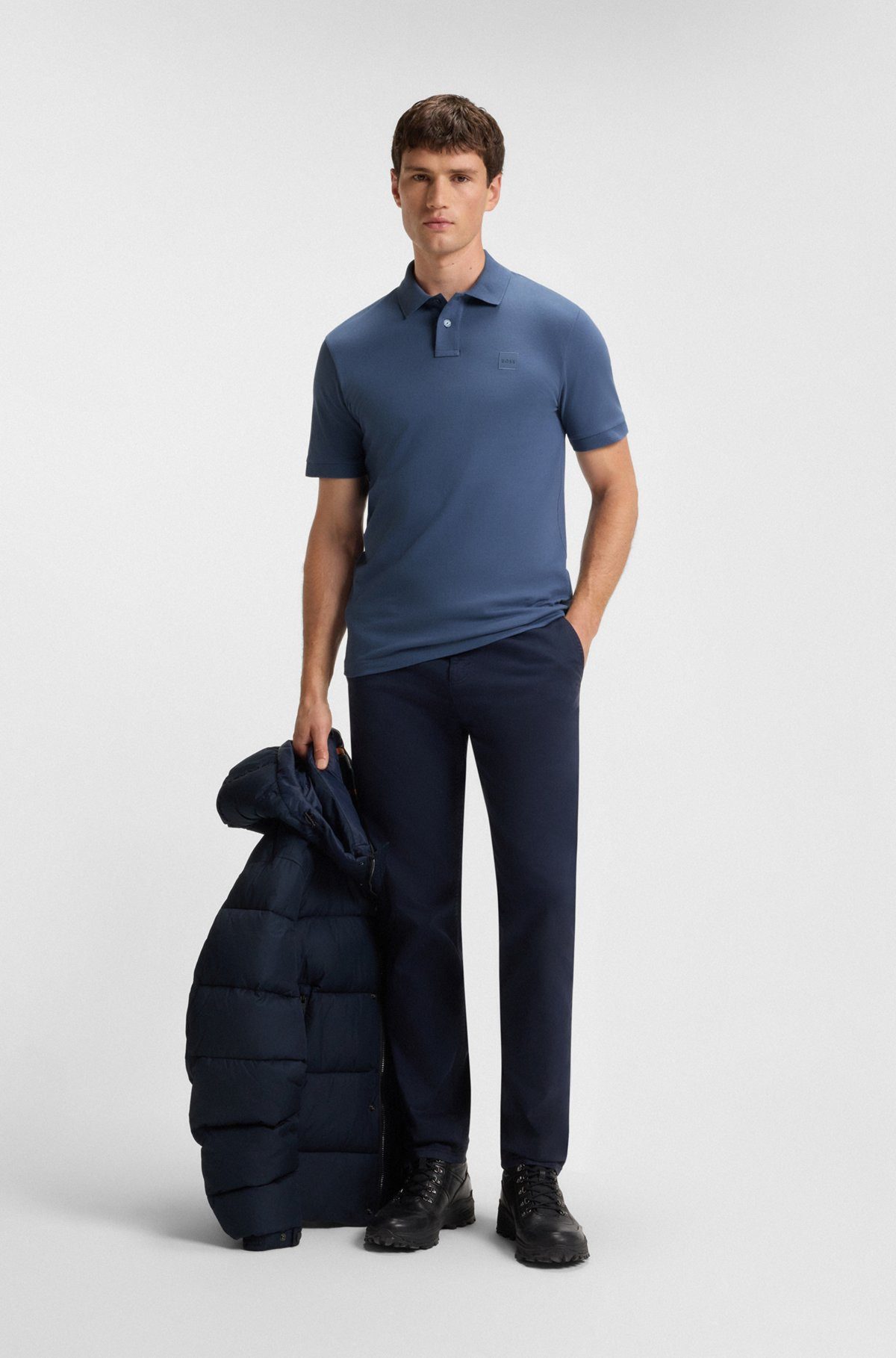 STRETCH-COTTON SLIM-FIT POLO SHIRT WITH LOGO PATCH - 4